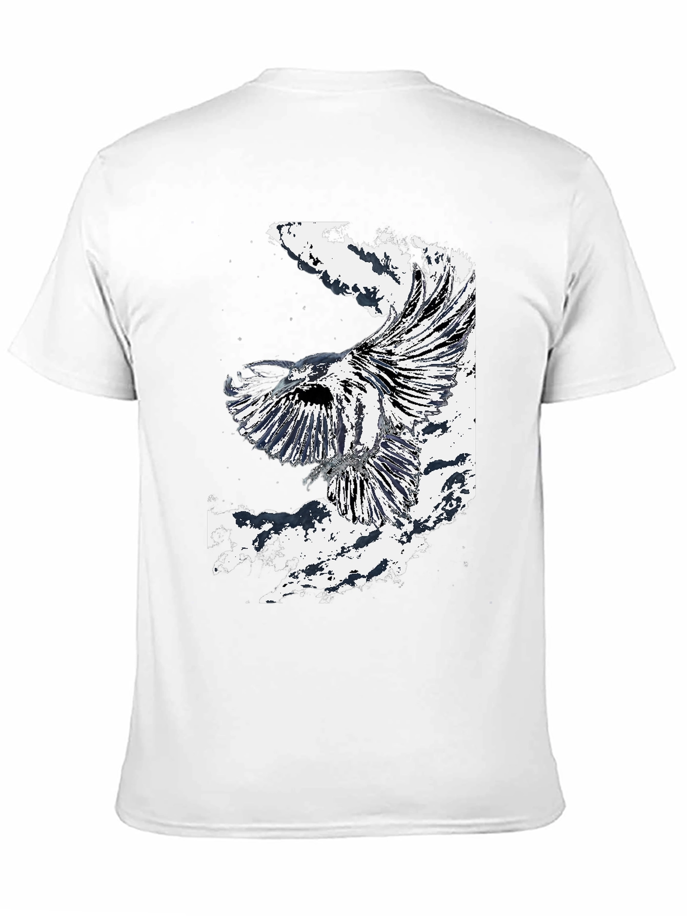 Black T-Shirt with Eagle Graphic Design