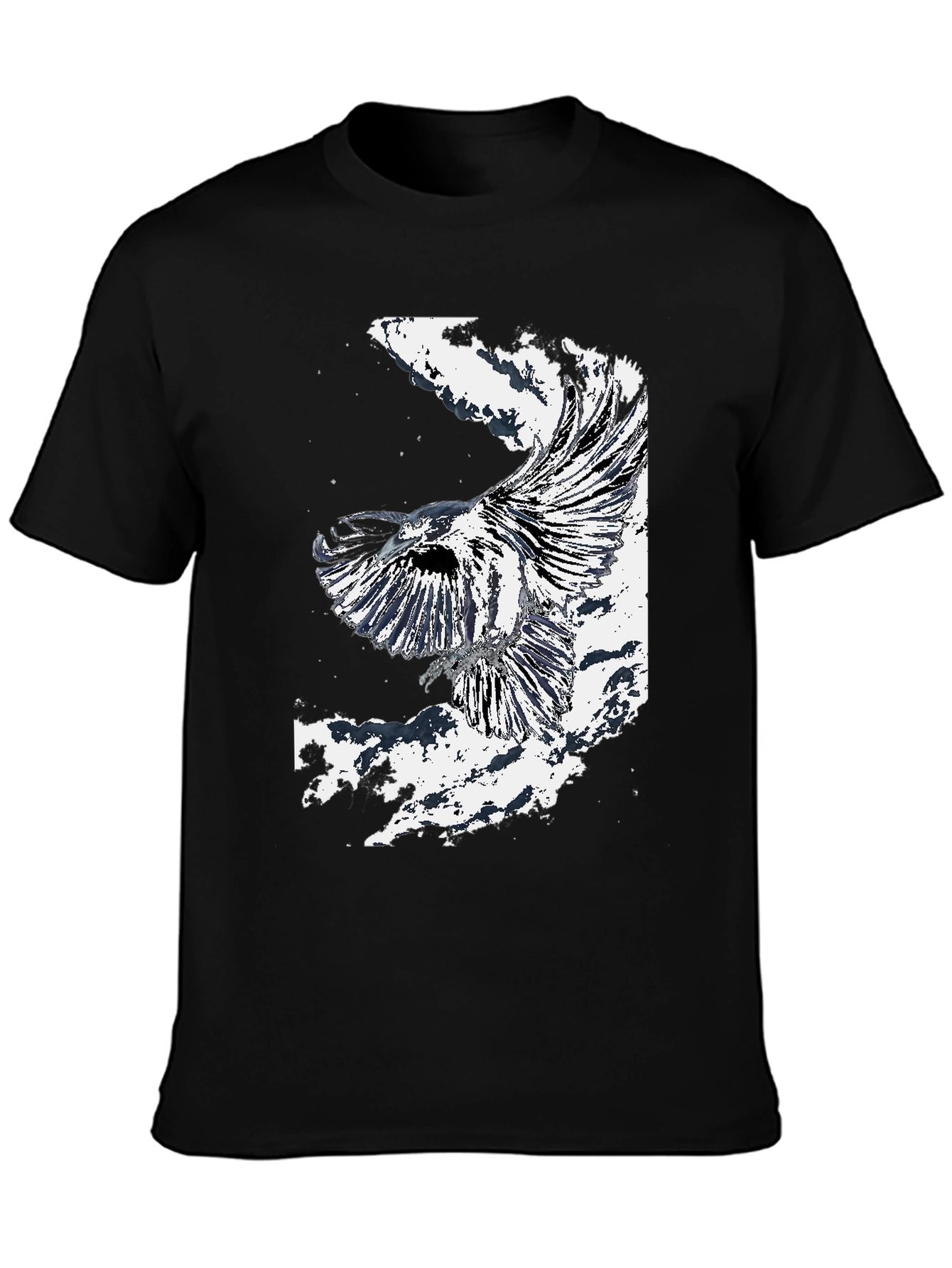 Black T-Shirt with Eagle Graphic Design