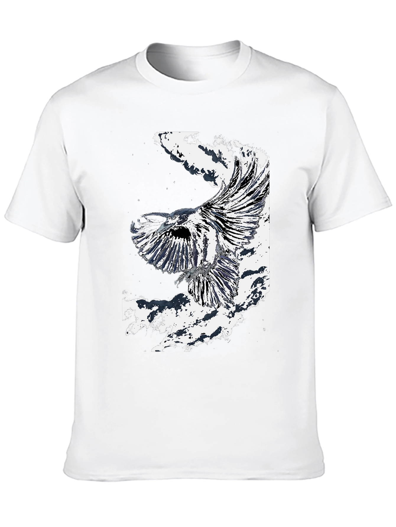 Black T-Shirt with Eagle Graphic Design