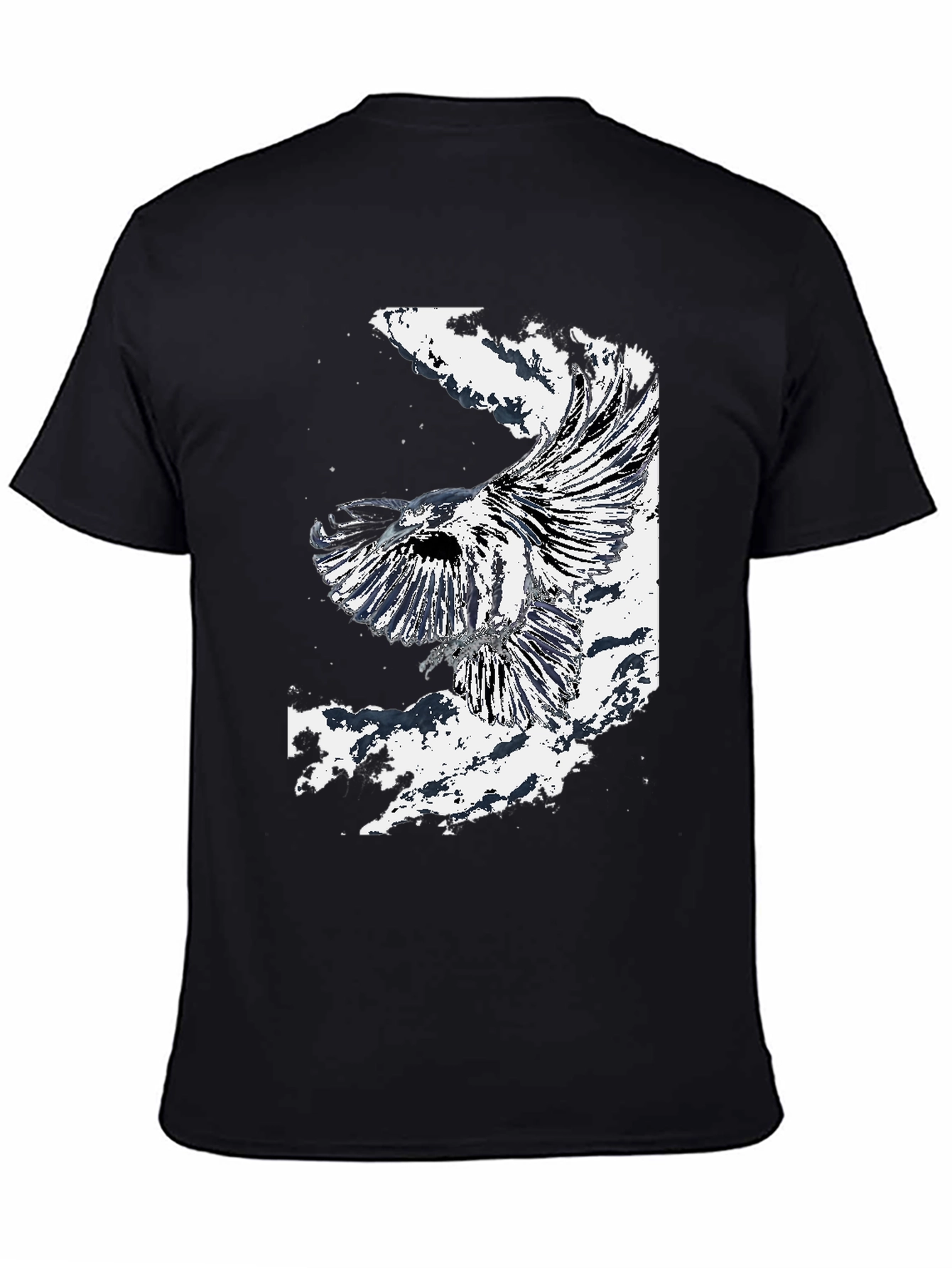 Black T-Shirt with Eagle Graphic Design