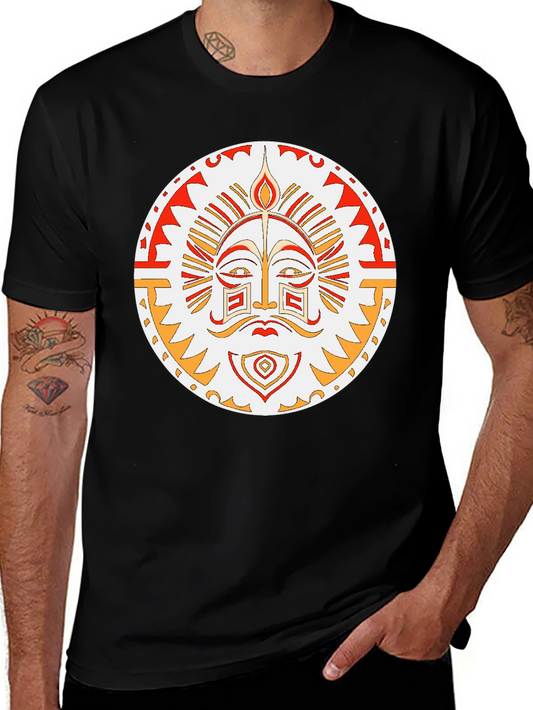 Tribal Sun Graphic T-Shirt - Unique Design