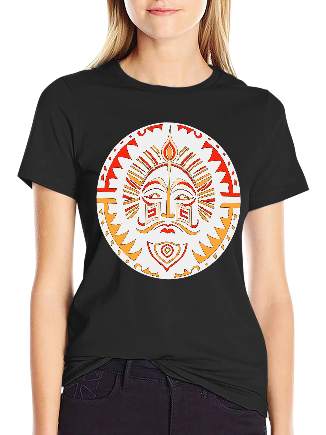 Tribal Sun Graphic T-Shirt - Unique Design