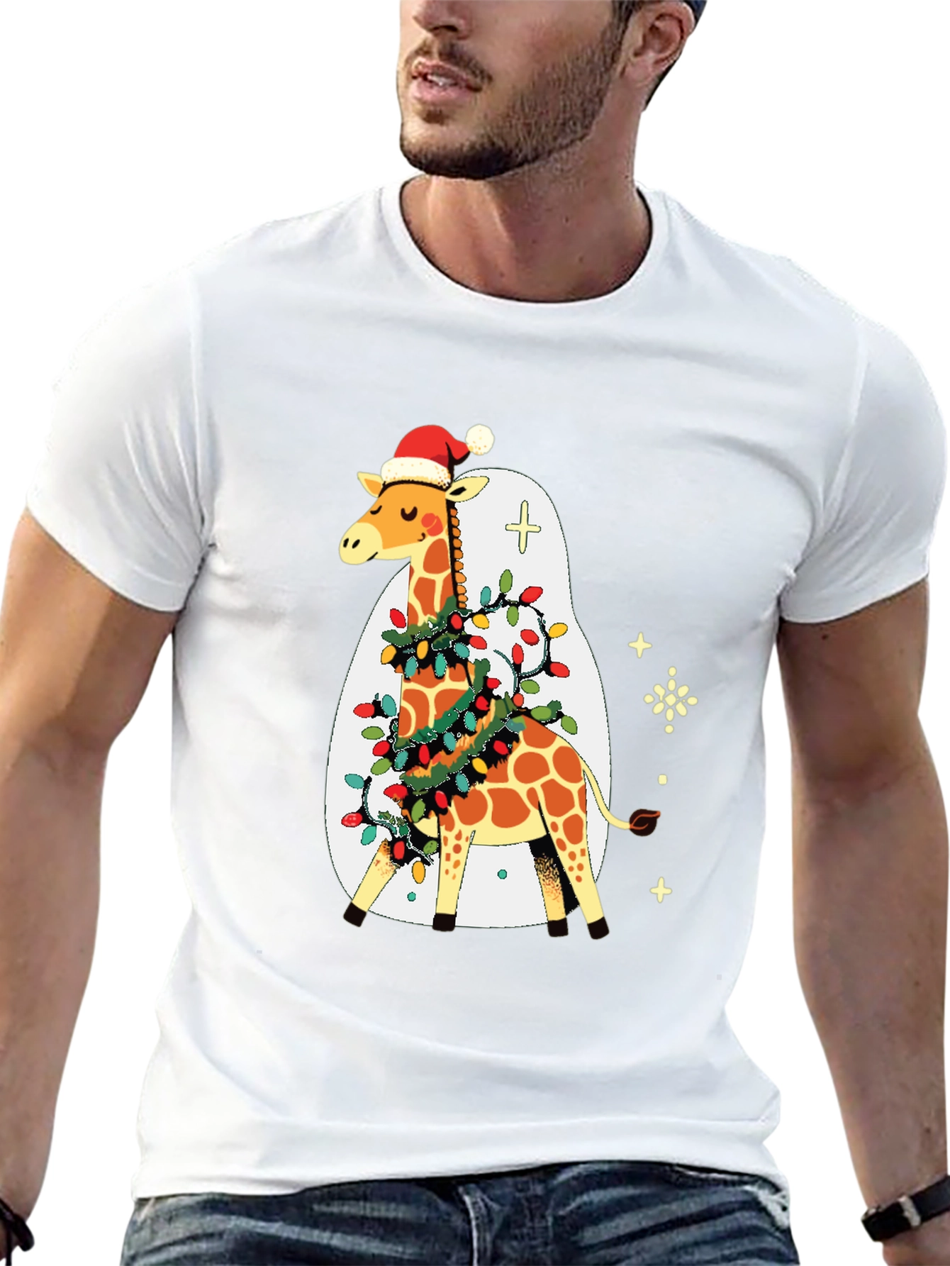 Festive Giraffe Christmas T-Shirt