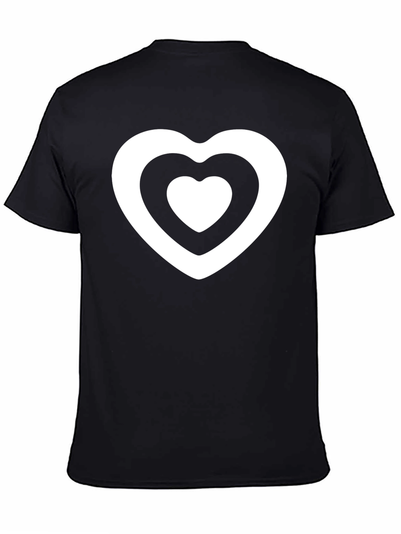 Heart Within a Heart Graphic Tee - Black