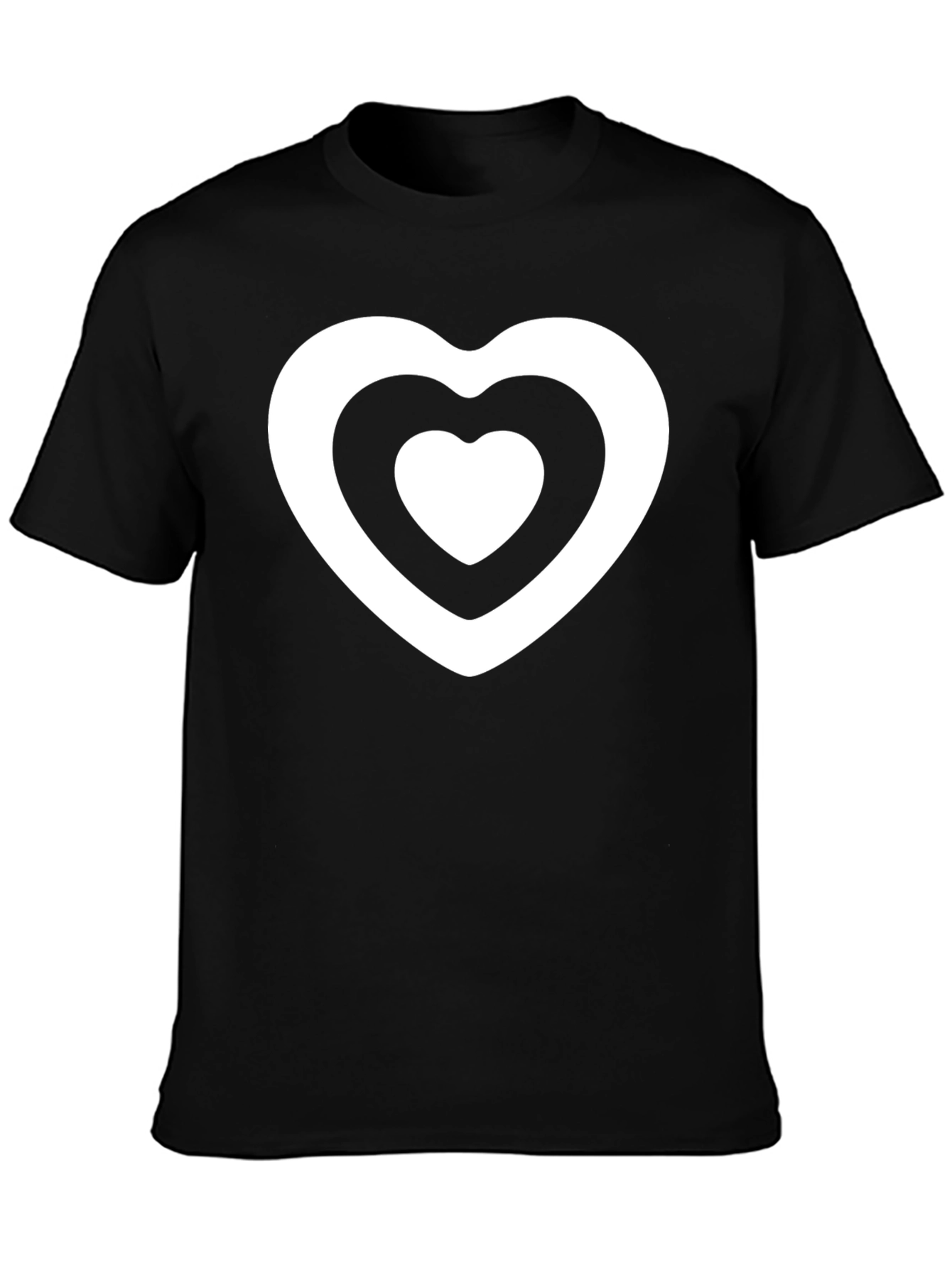Heart Within a Heart Graphic Tee - Black