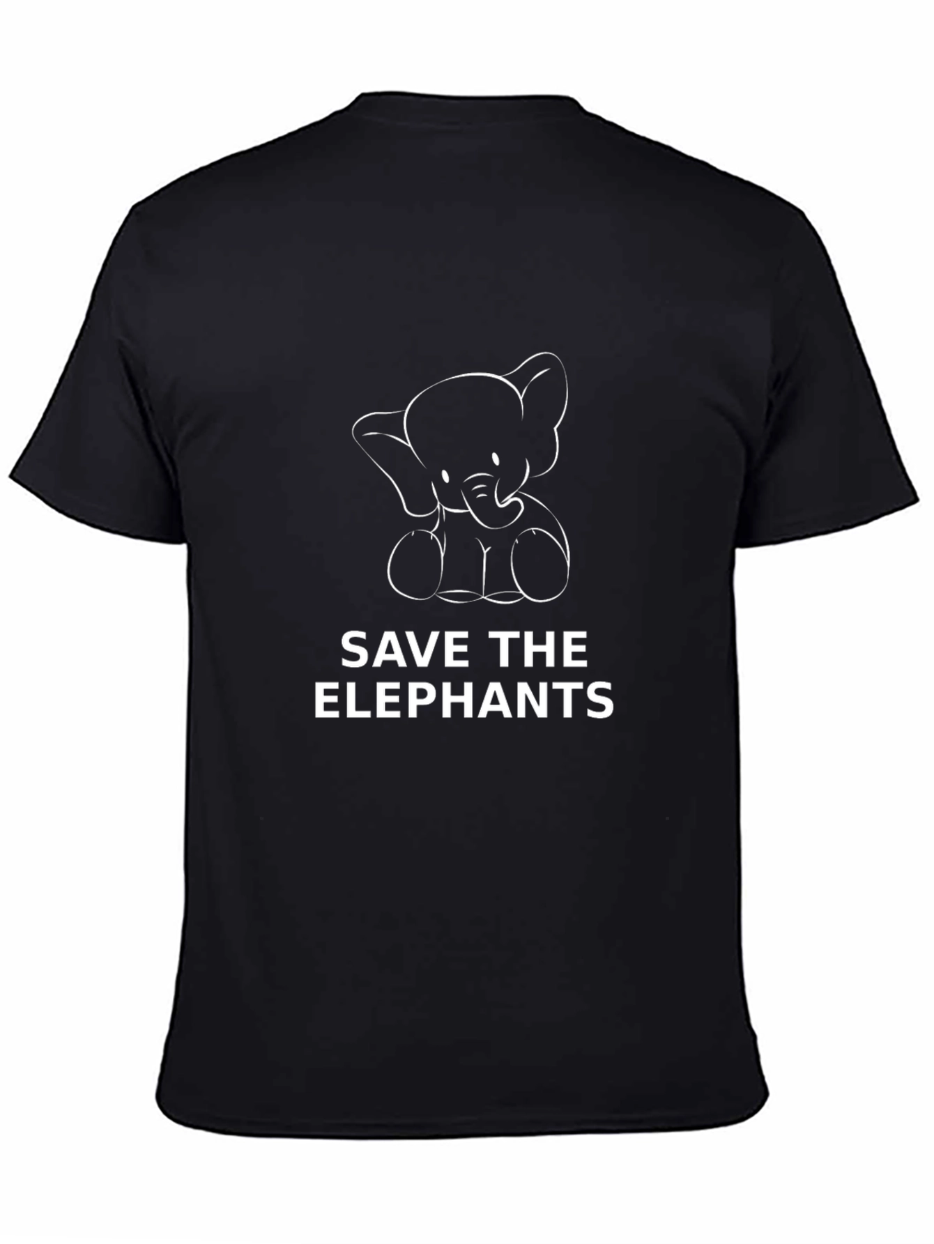 Save the Elephants Graphic Tee - Black Cotton T-Shirt