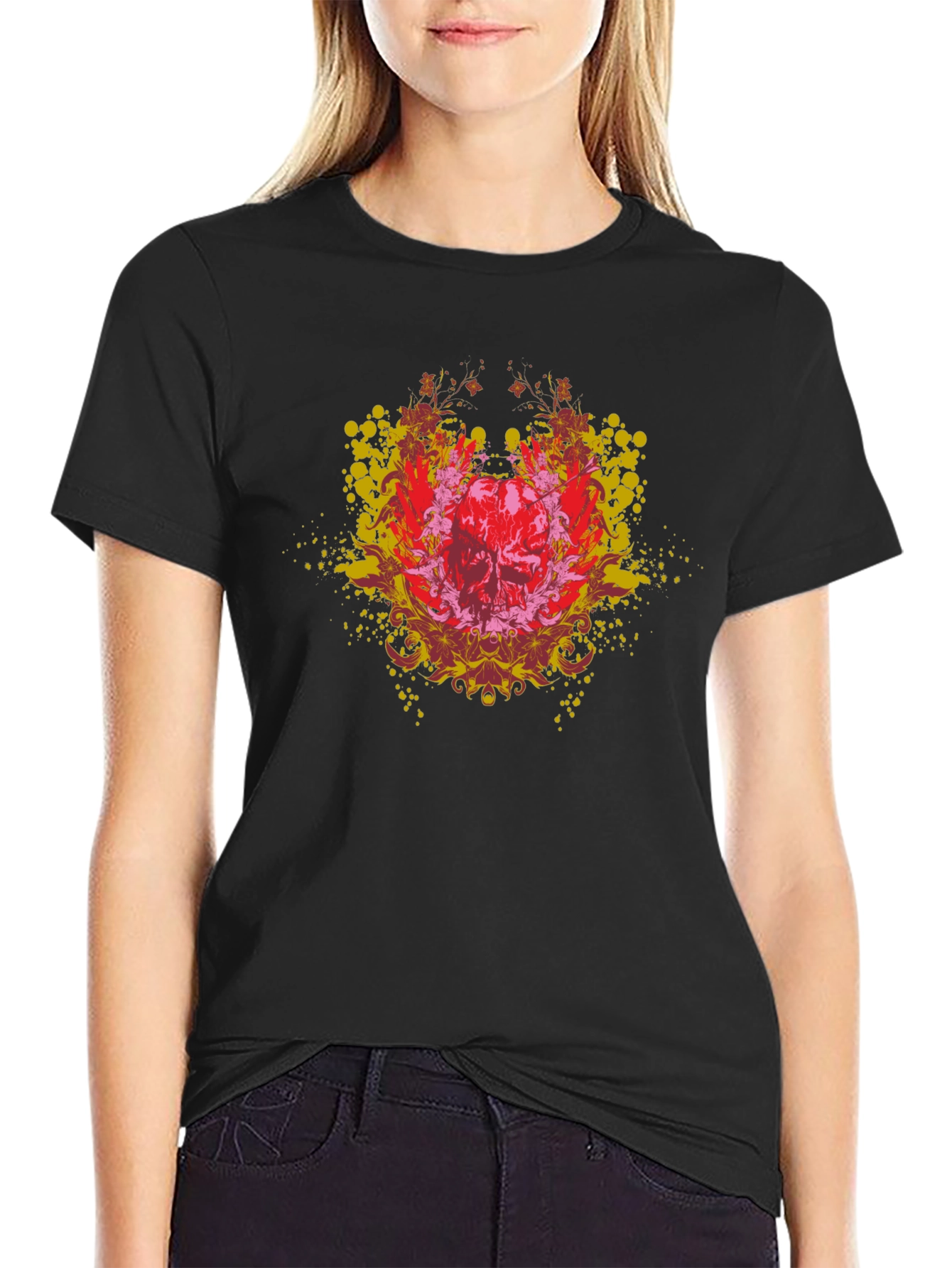 Skull Graphic Tee - Edgy Black T-Shirt