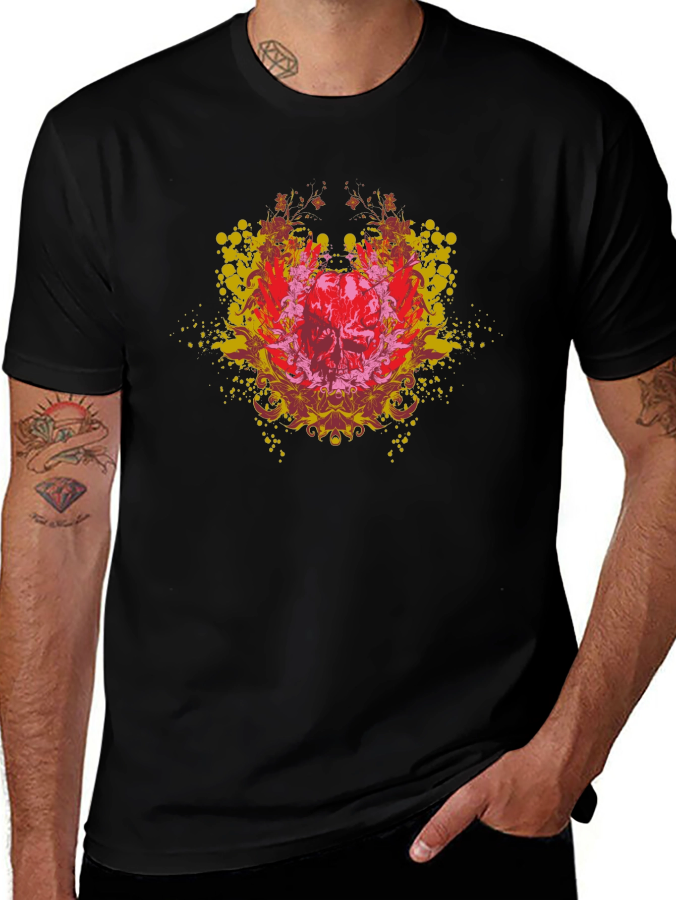 Skull Graphic Tee - Edgy Black T-Shirt