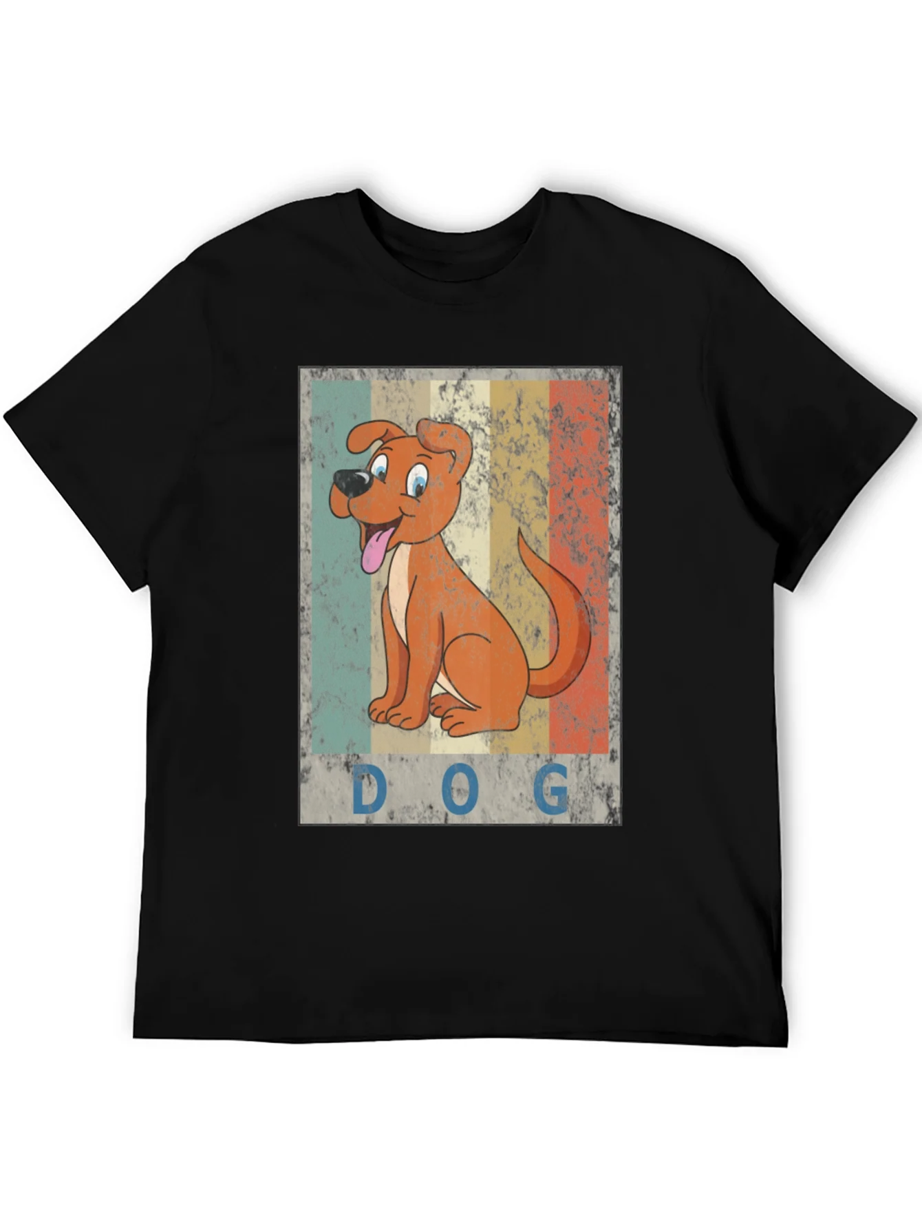 Retro Dog Graphic T-Shirt - Mens Black Tee