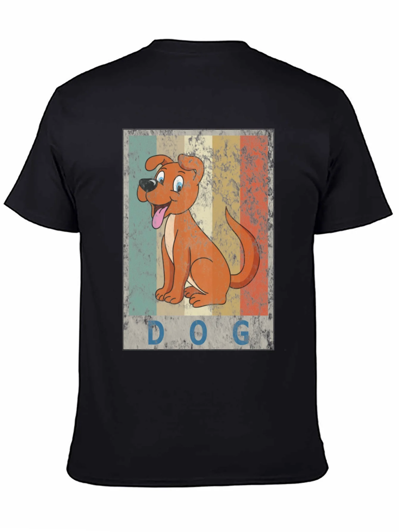 Retro Dog Graphic T-Shirt - Mens Black Tee