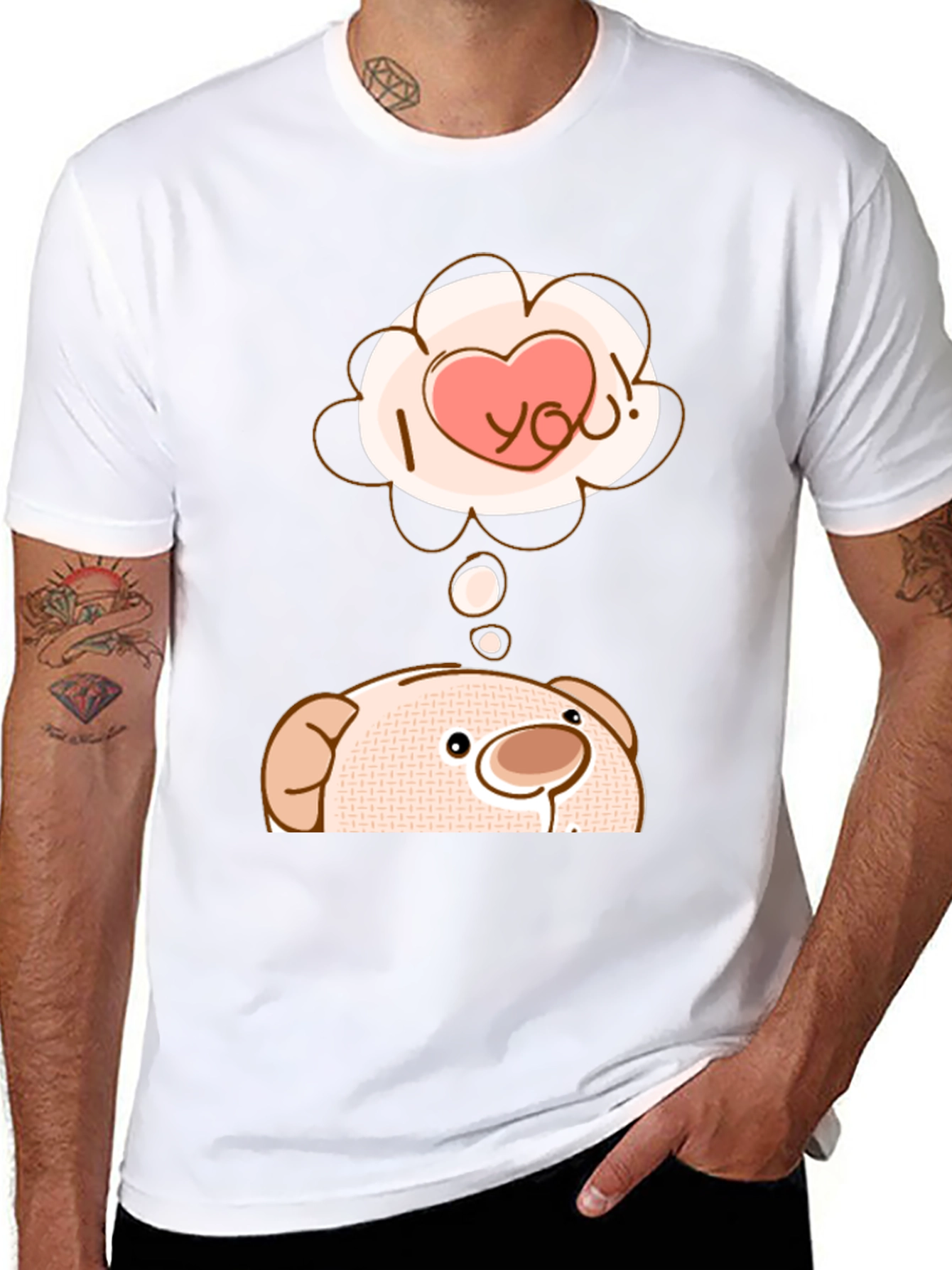Cute Bear T-Shirt - I Love You Design