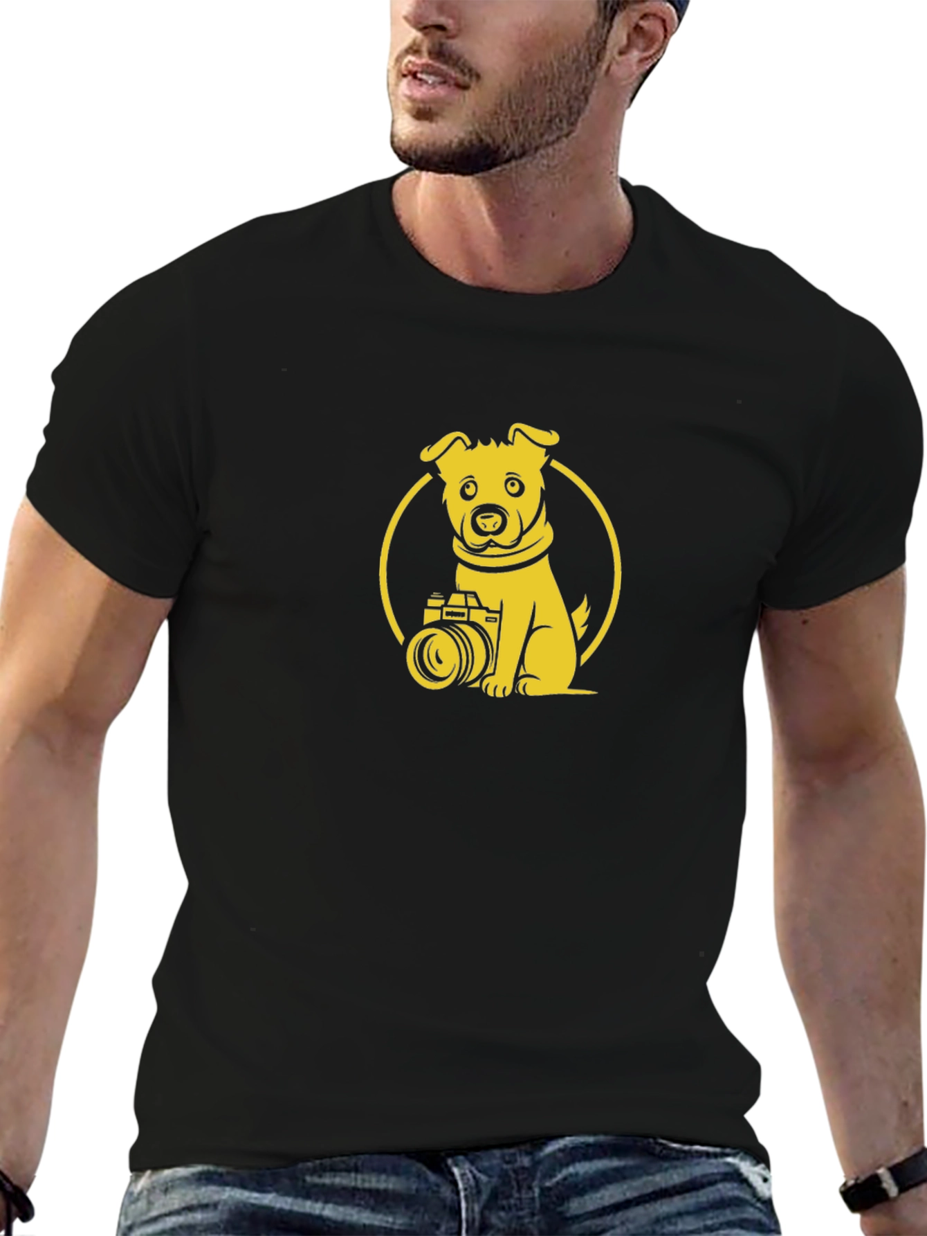 Dog Photographer Graphic Tee - Unisex Black T-Shirt
