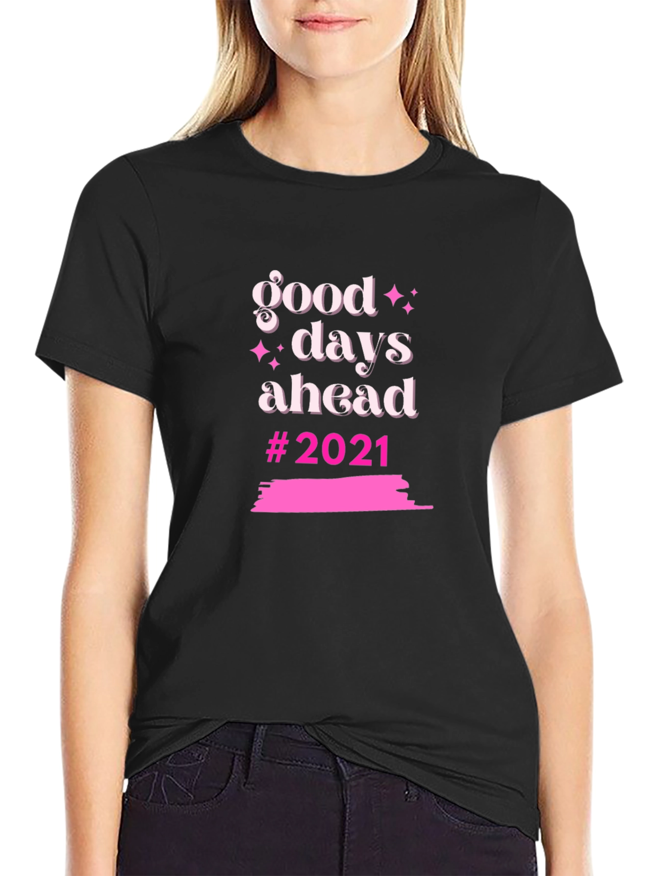 Good Days Ahead Black Graphic Tee
