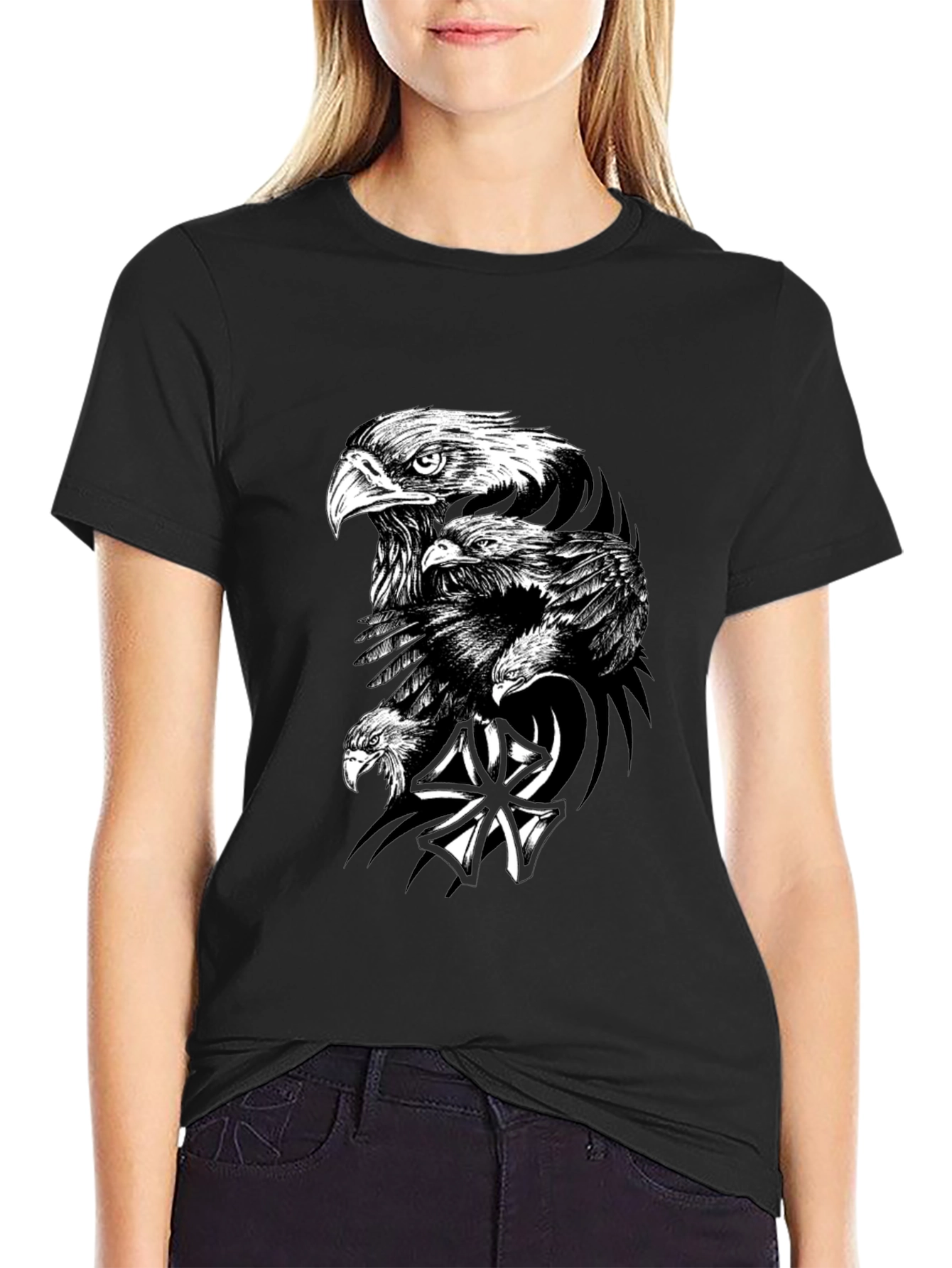 Bold Eagle Graphic Black T-Shirt