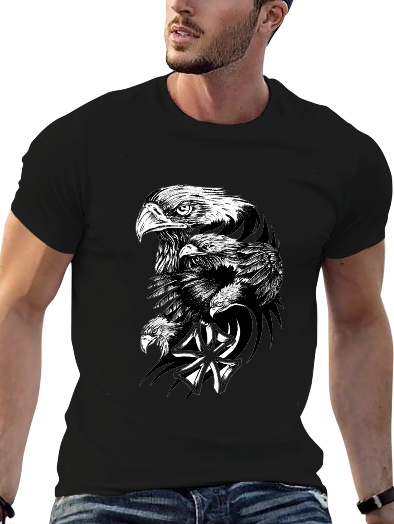 Bold Eagle Graphic Black T-Shirt