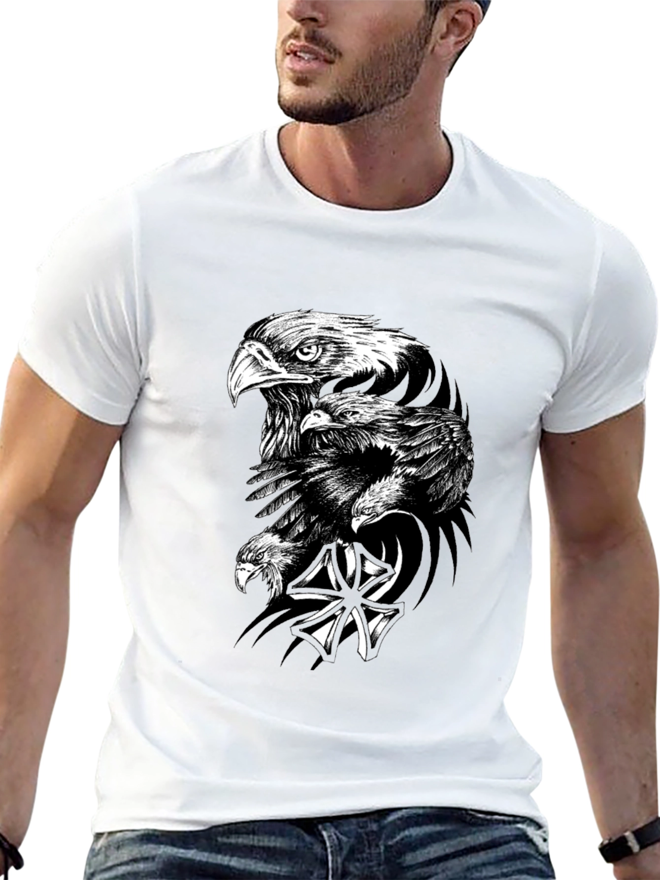 Bold Eagle Graphic Black T-Shirt