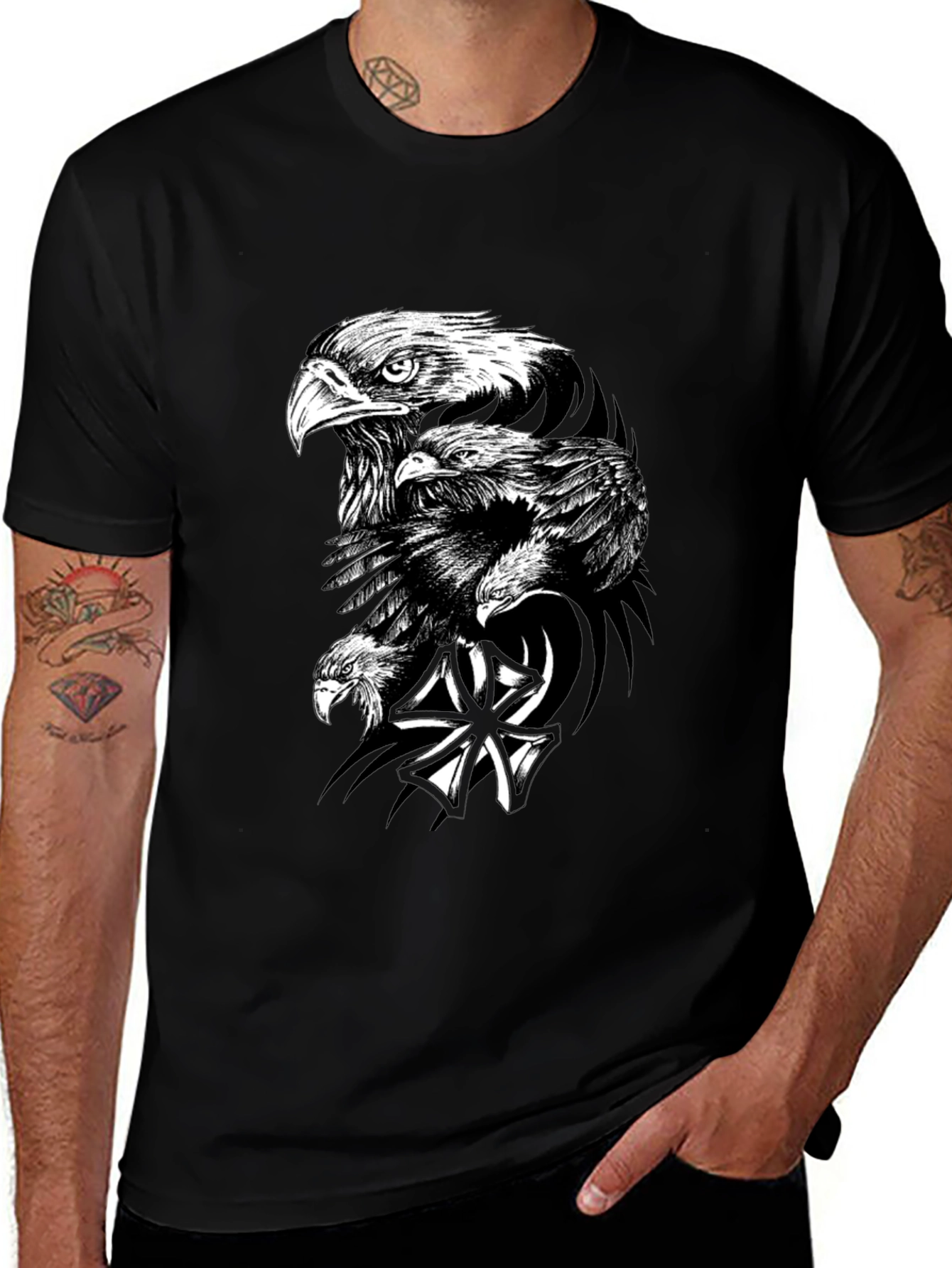 Bold Eagle Graphic Black T-Shirt