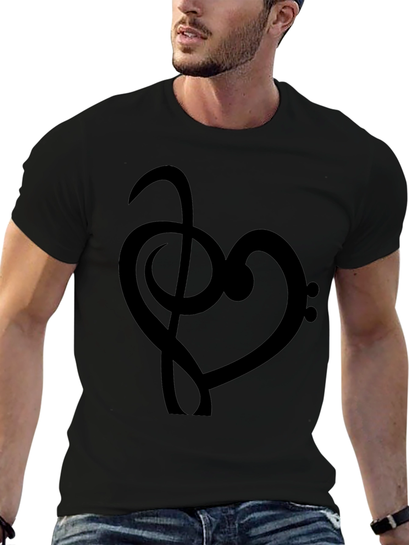 Musical Heartbeat T-Shirt - Bass Clef Love
