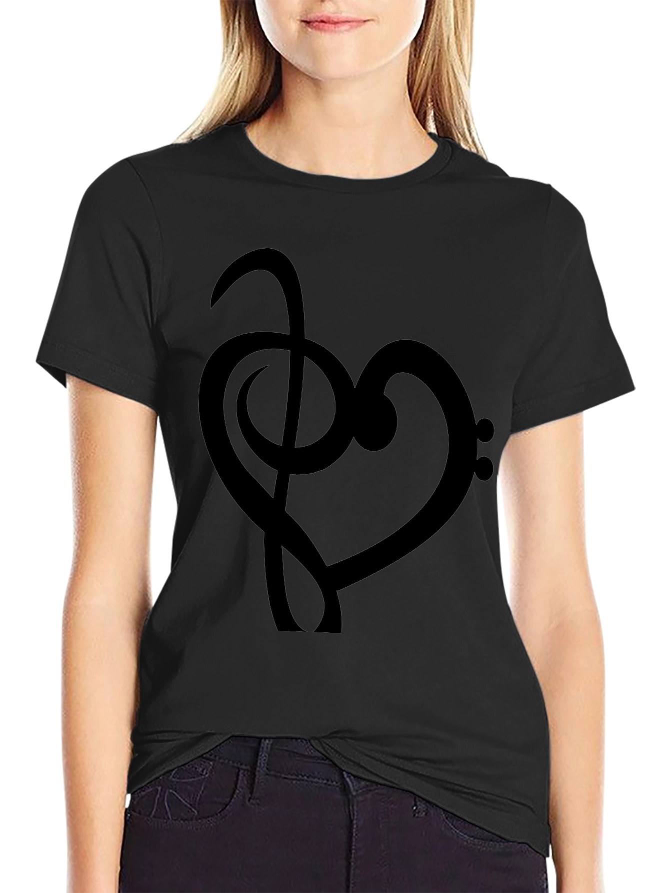 Musical Heartbeat T-Shirt - Bass Clef Love
