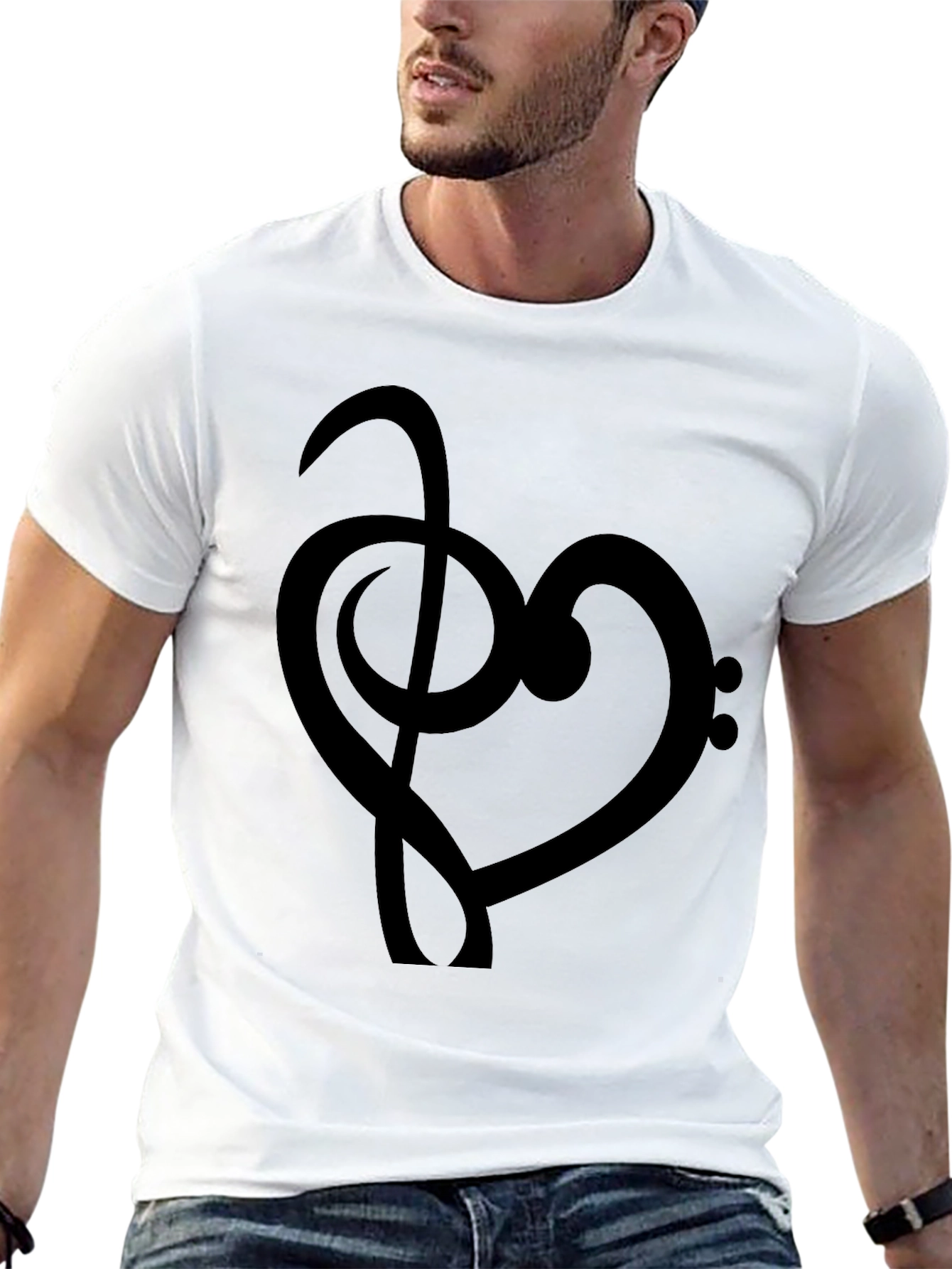Musical Heartbeat T-Shirt - Bass Clef Love
