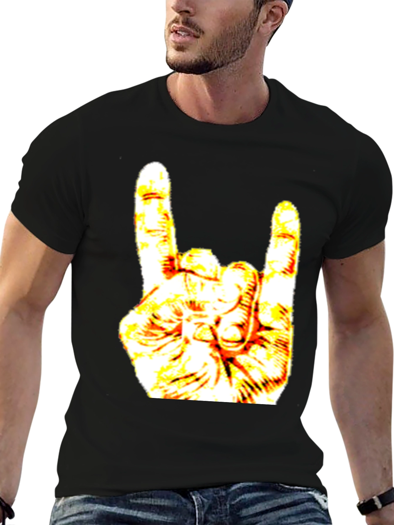 Rock On Graphic Black Tee