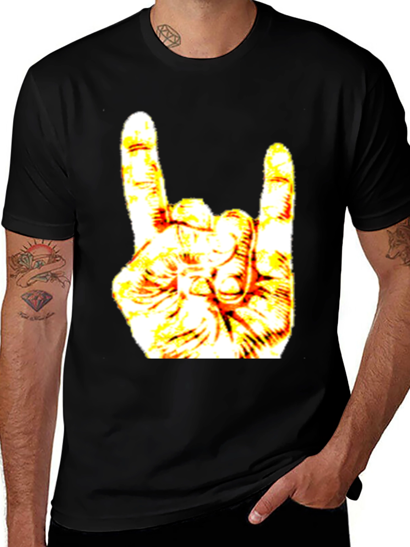 Rock On Graphic Black Tee