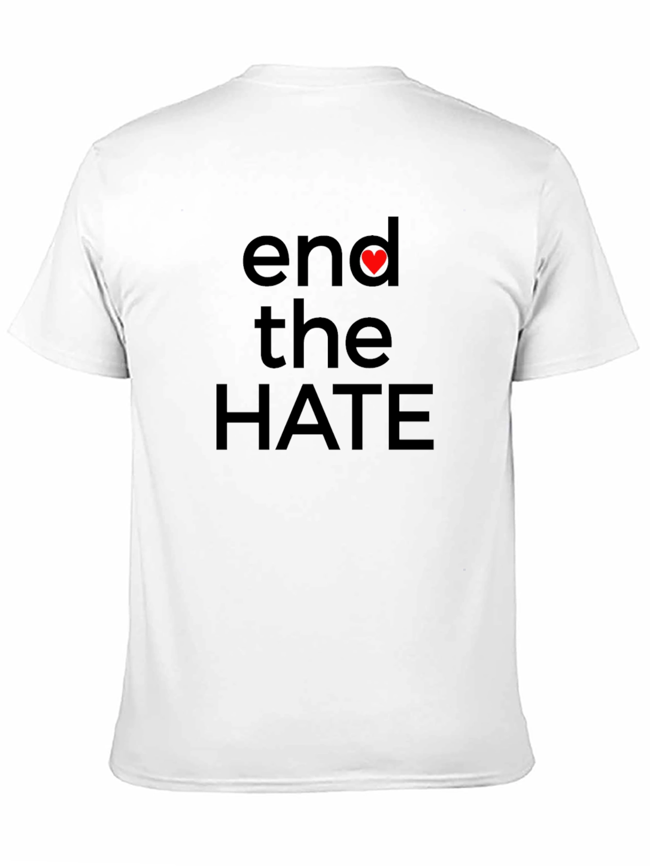End Hate Heart T-Shirt - Black Cotton Casual Tee