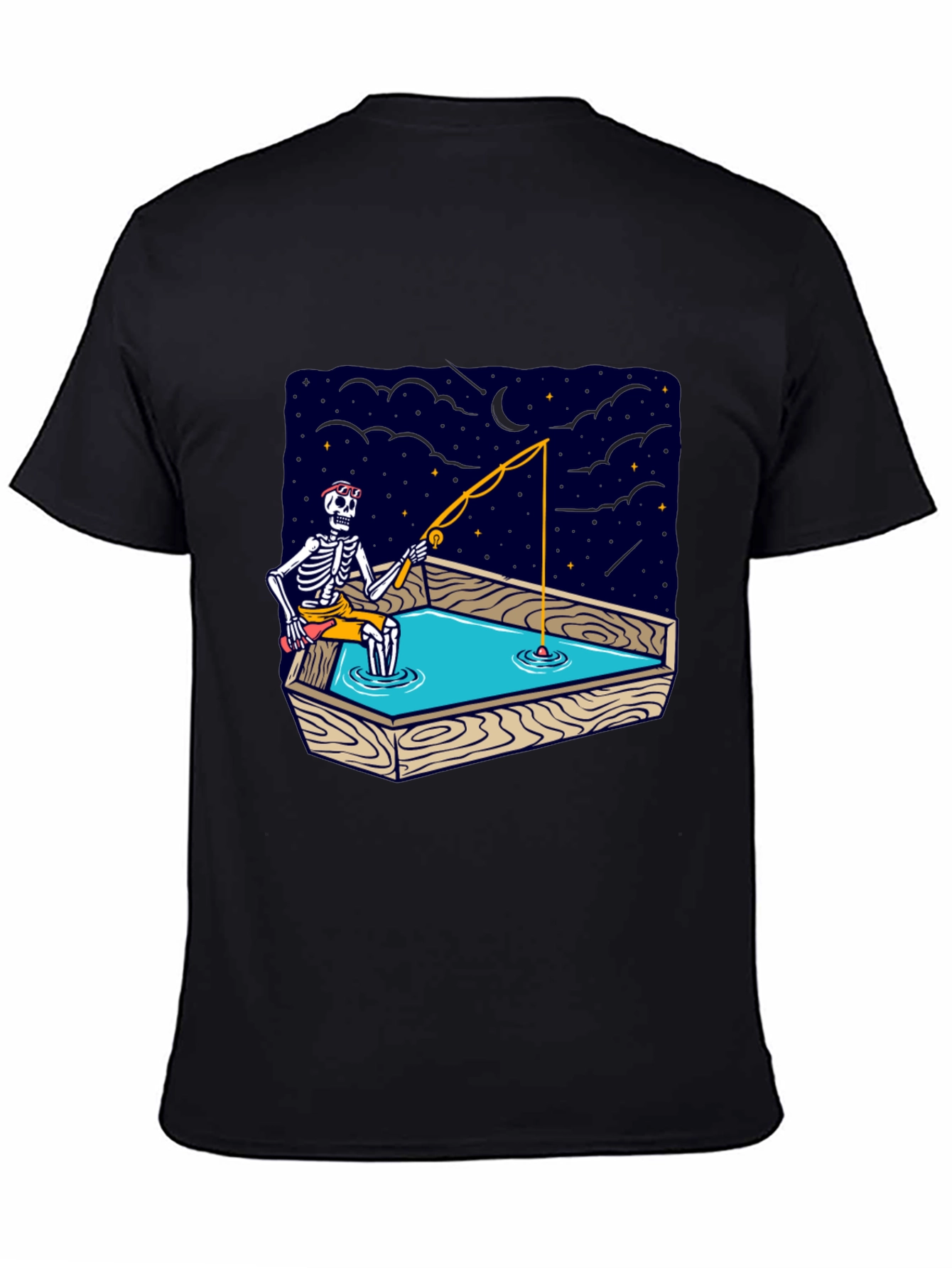 Skeleton Fishing Graphic Tee