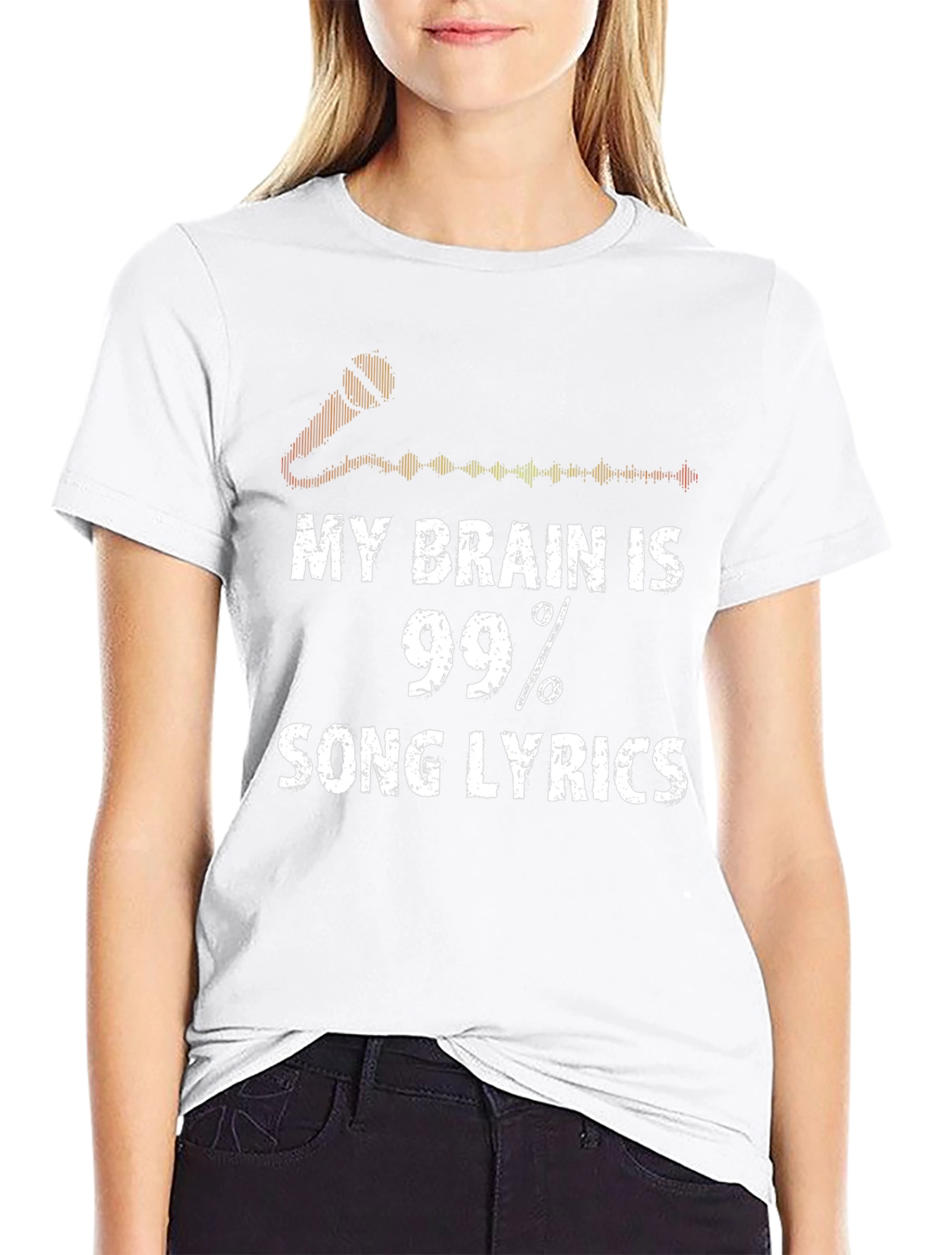 My Brain is 99% Song Lyrics Black T-Shirt