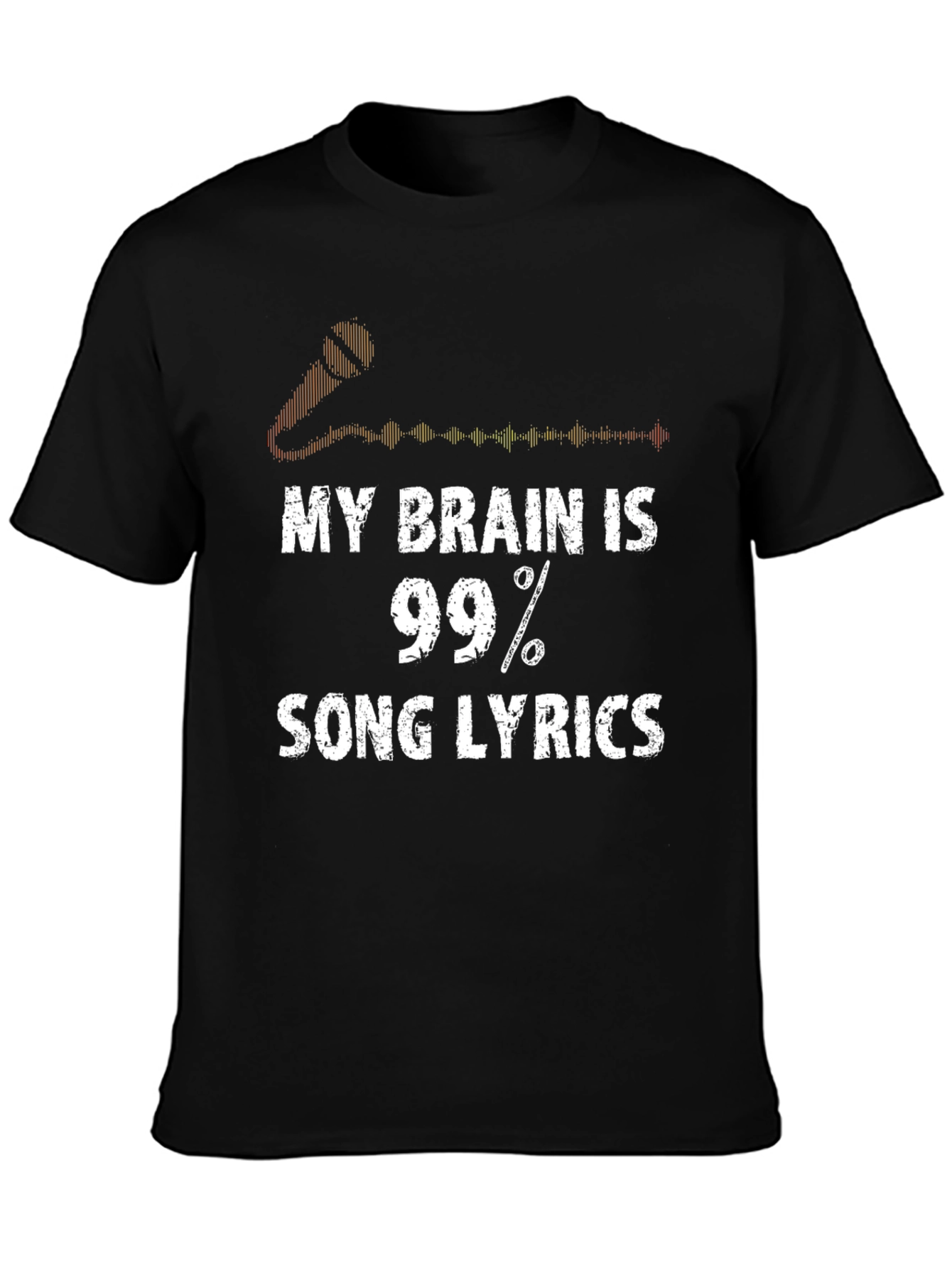 My Brain is 99% Song Lyrics Black T-Shirt
