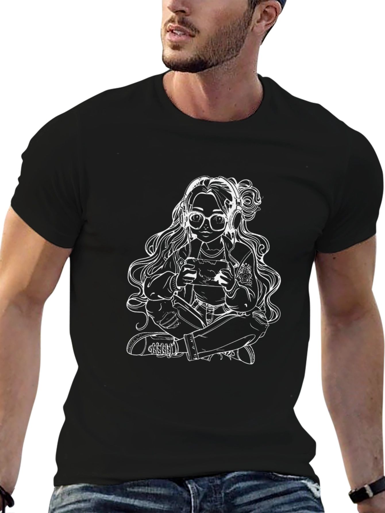 Gamer Girl Graphic Tee - Cool Black T-Shirt