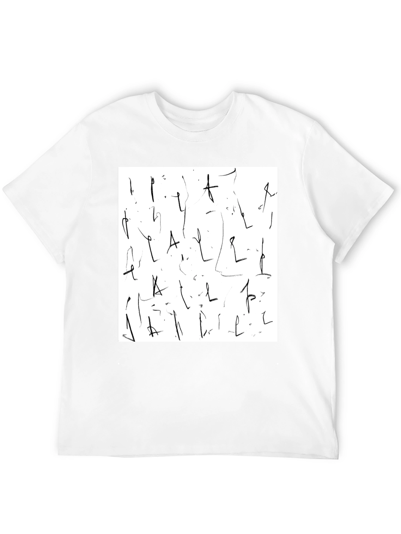 Abstract Scribble Design Black Tee