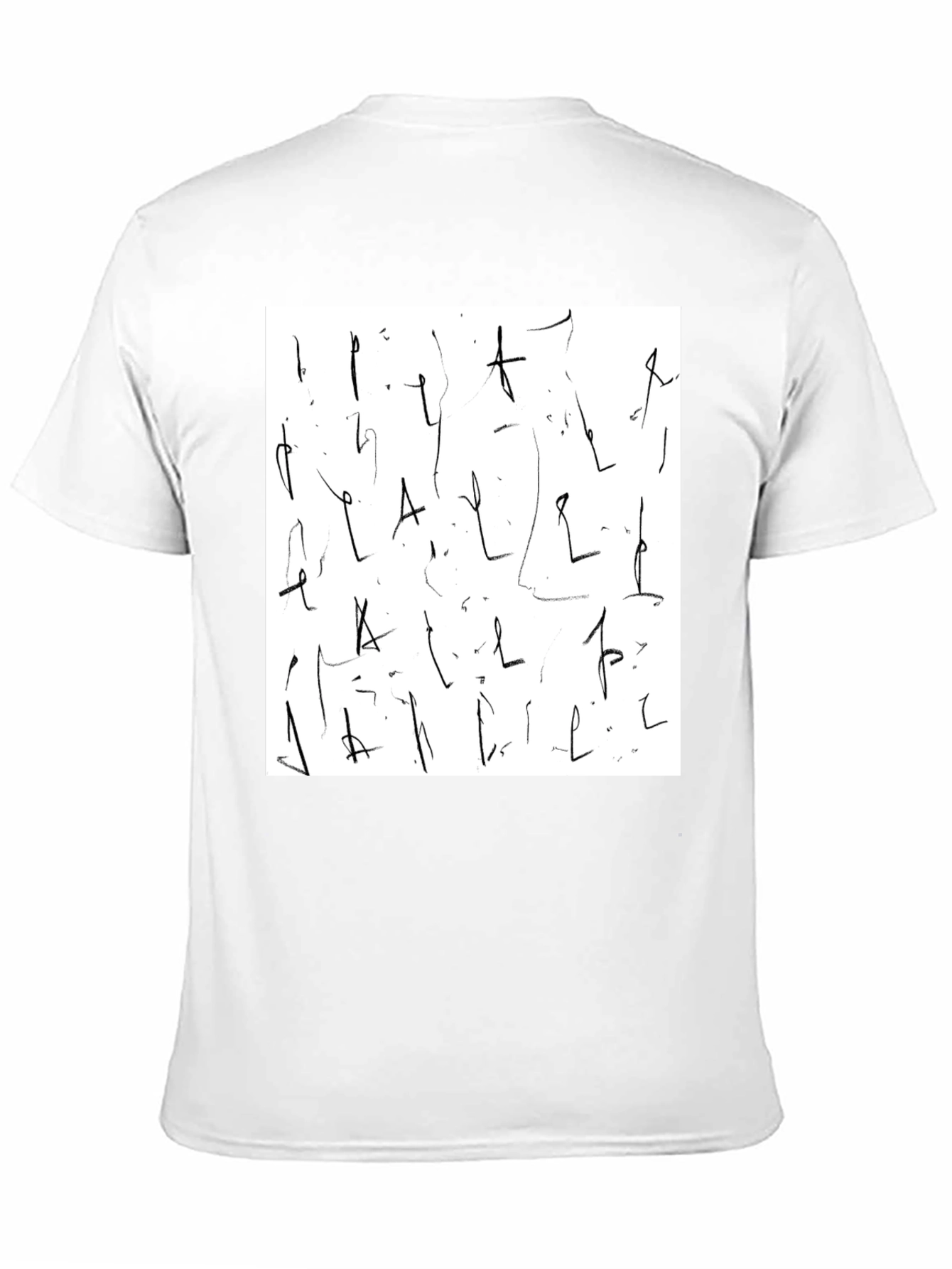 Abstract Scribble Design Black Tee