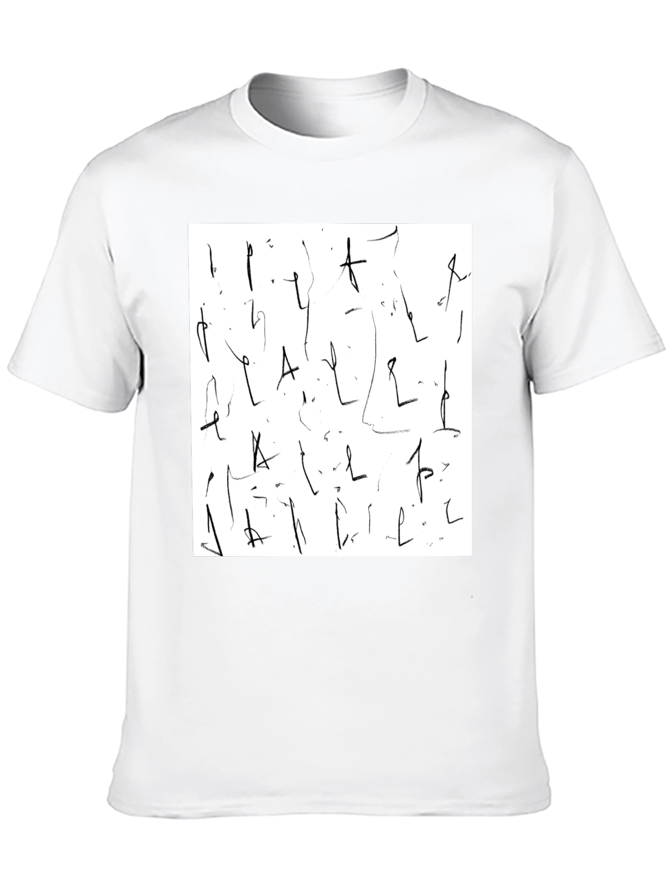 Abstract Scribble Design Black Tee