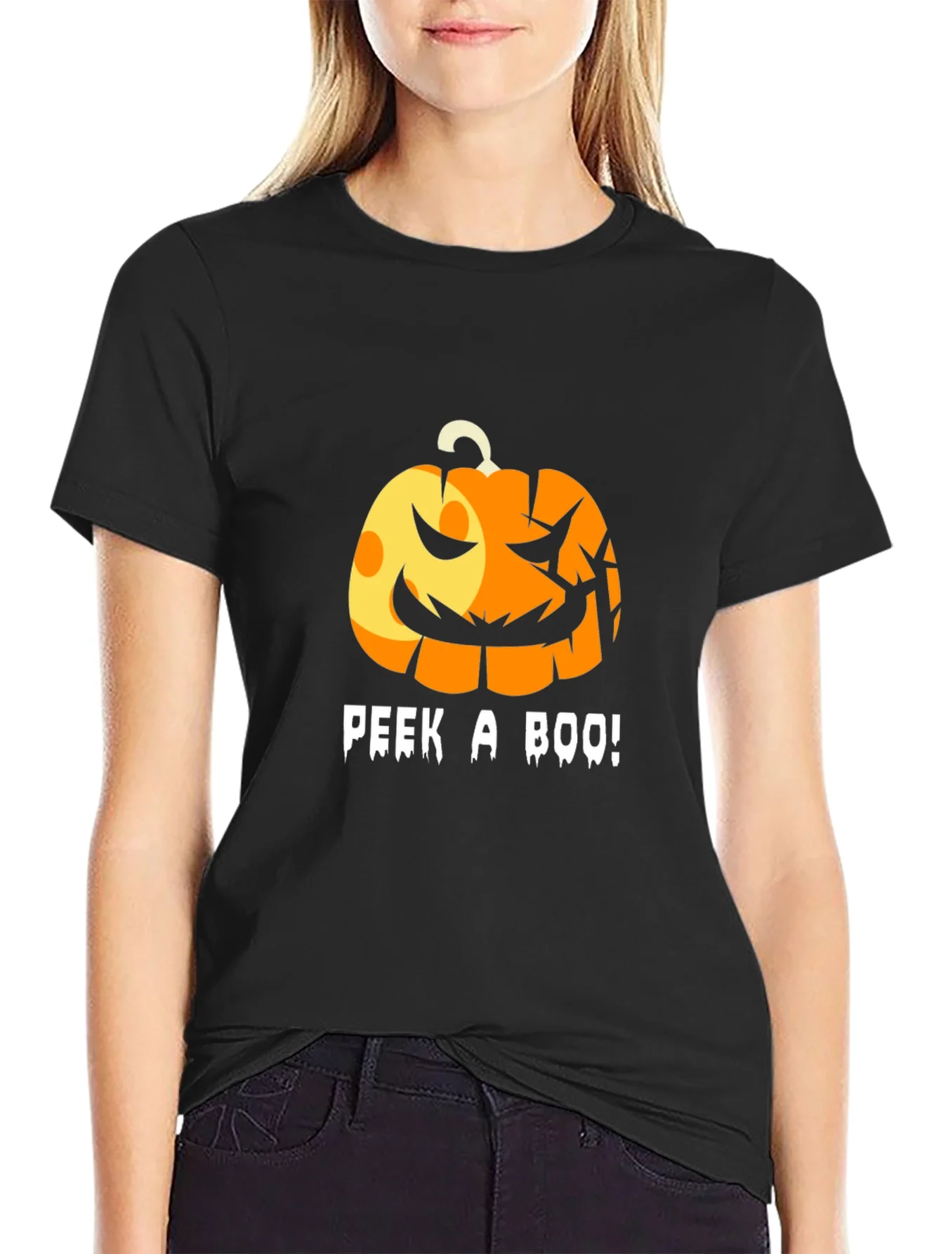 Halloween Pumpkin Peek-a-Boo T-Shirt