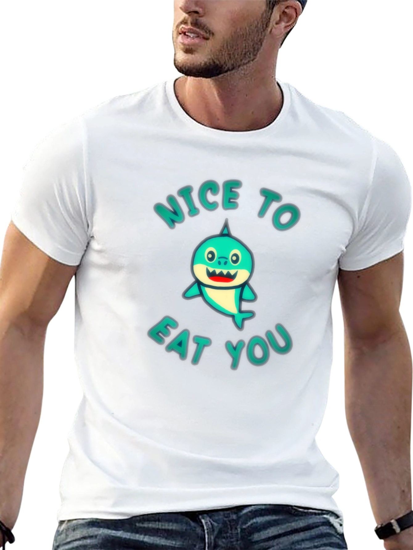 Funny Shark Graphic T-Shirt - Nice to Eat You!