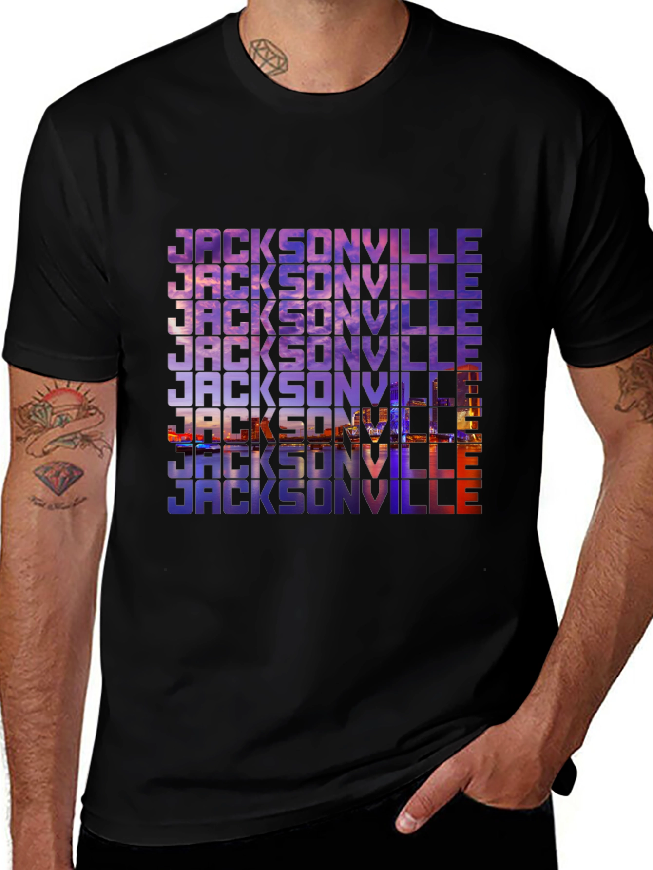 Jacksonville Graphic Print Black T-Shirt