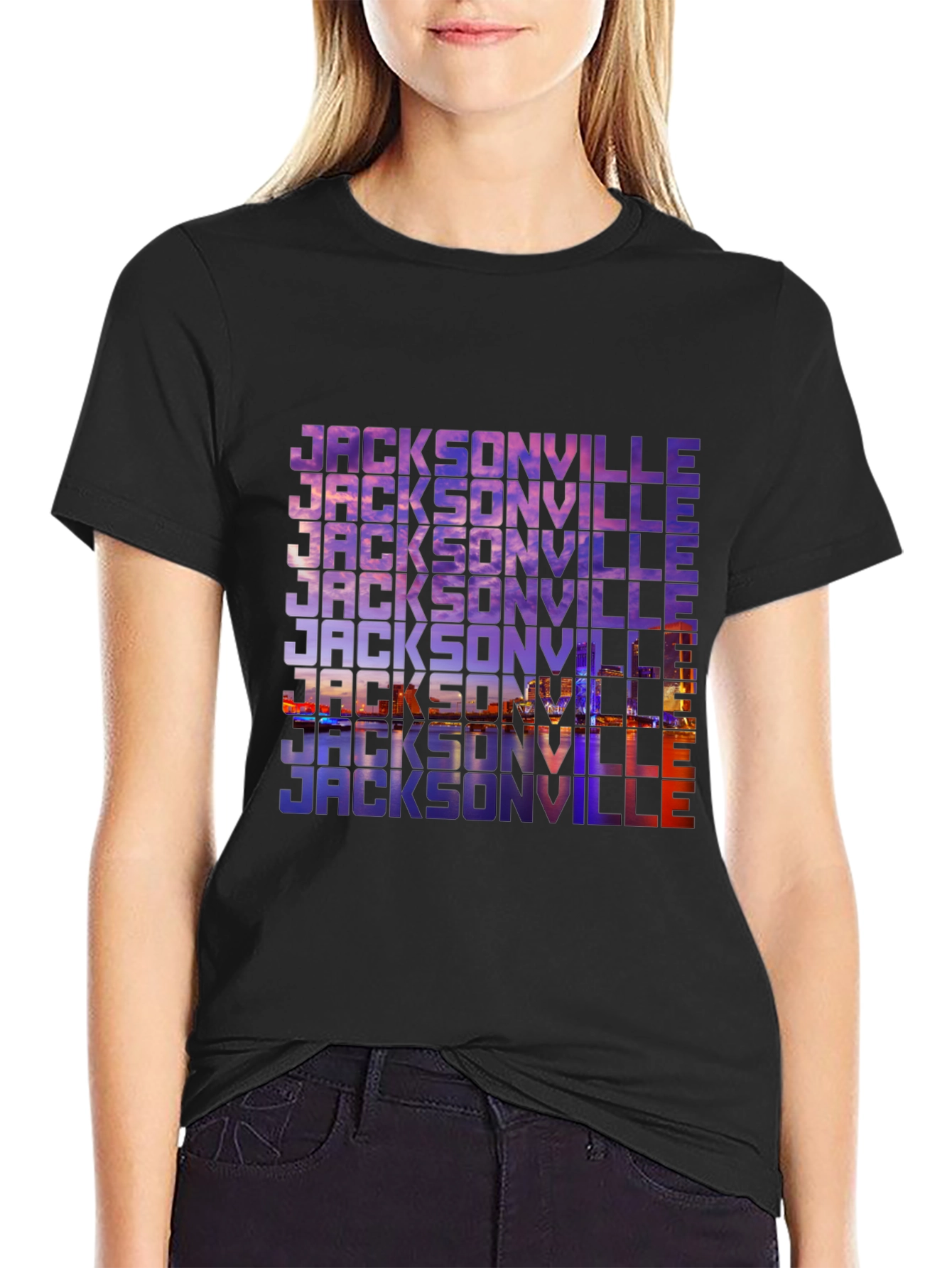 Jacksonville Graphic Print Black T-Shirt