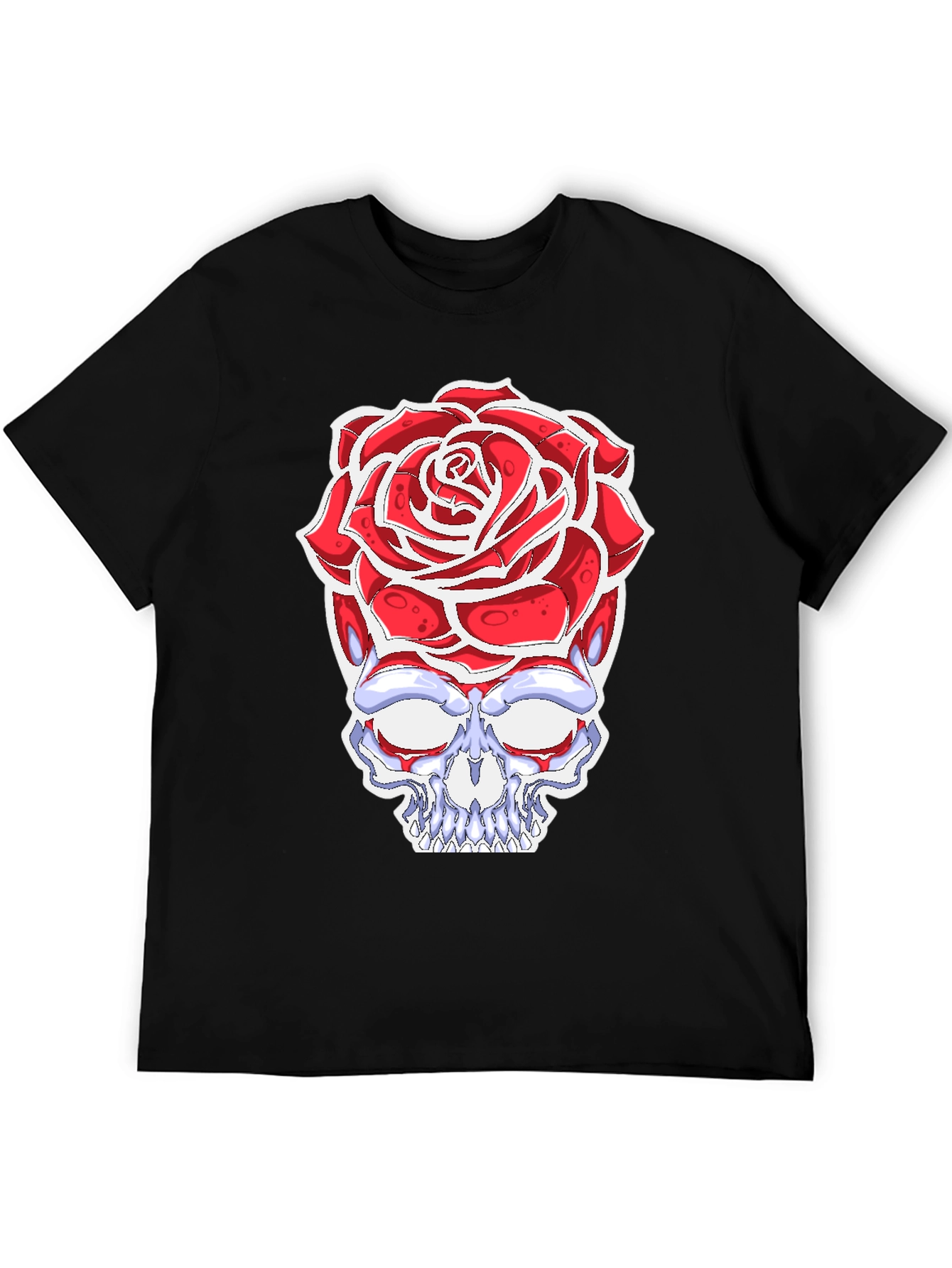 Rose Skull T-Shirt - Gothic Fashion