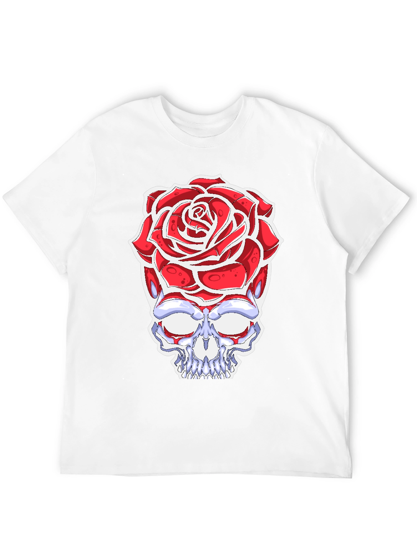 Rose Skull T-Shirt - Gothic Fashion