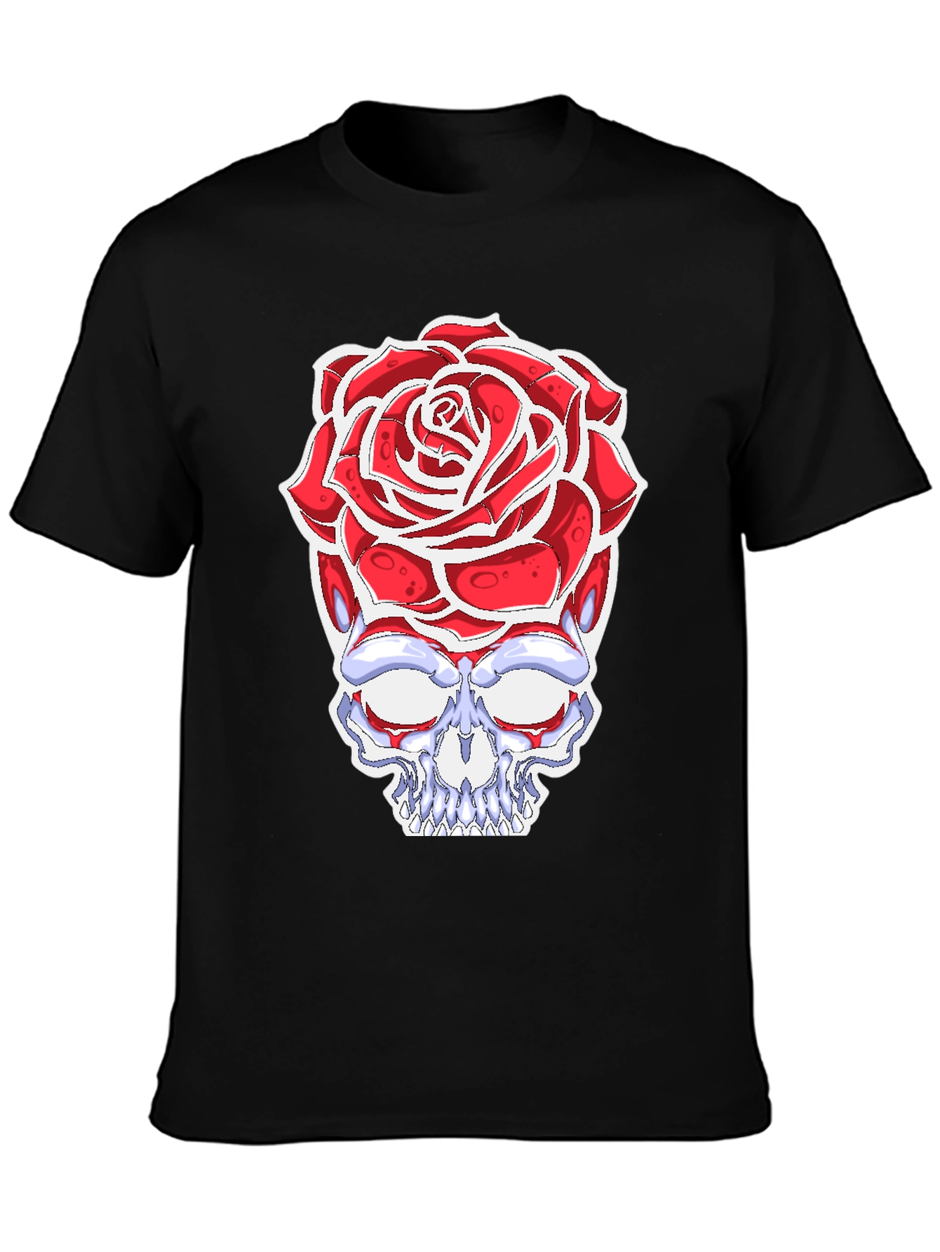 Rose Skull T-Shirt - Gothic Fashion