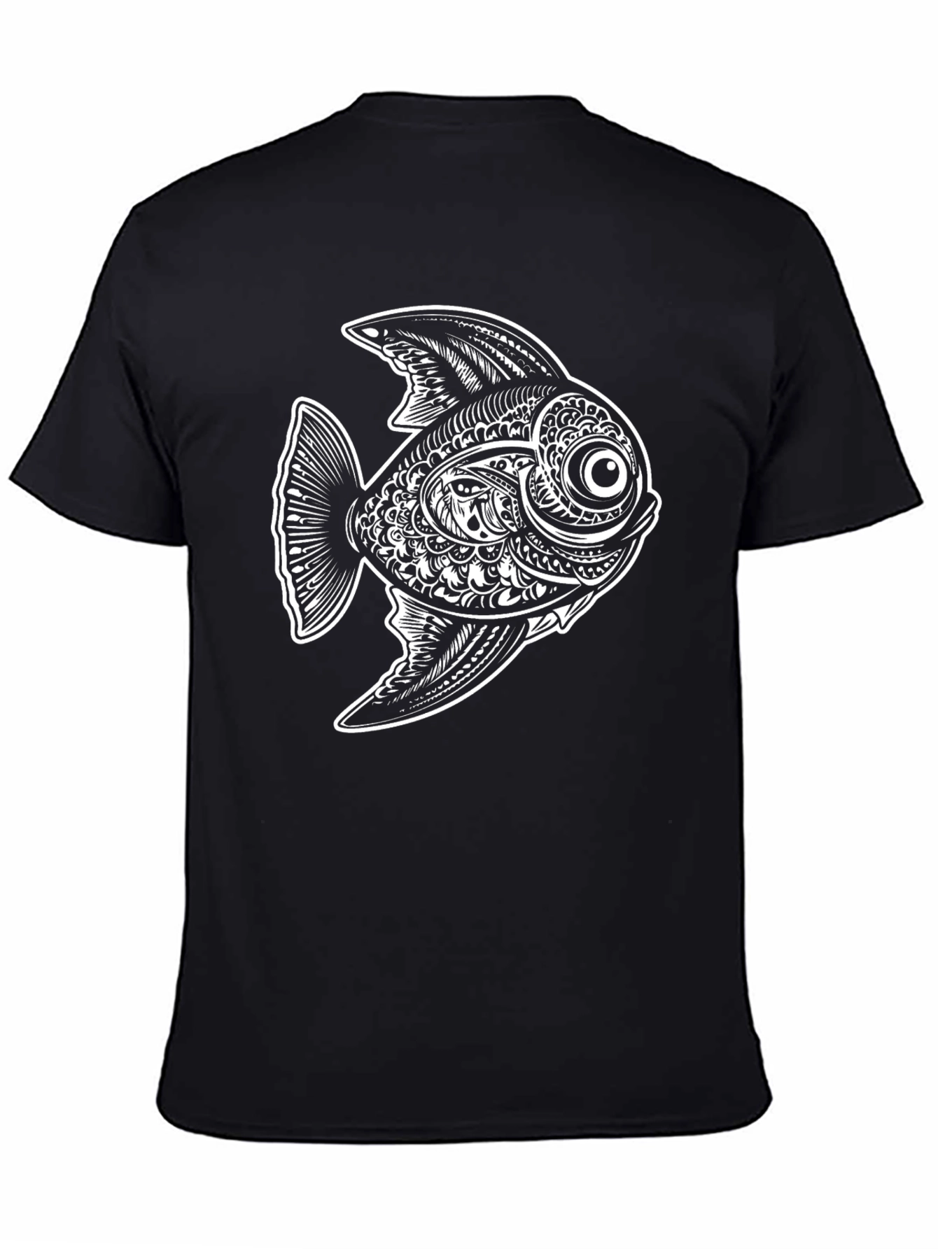 Black Fish Graphic Tee - Mens Crew Neck T-Shirt