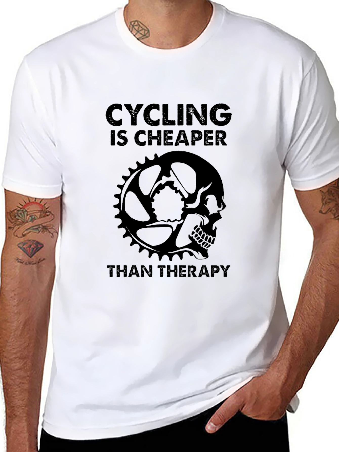 Cycling Therapy Tee - Black Graphic T-Shirt