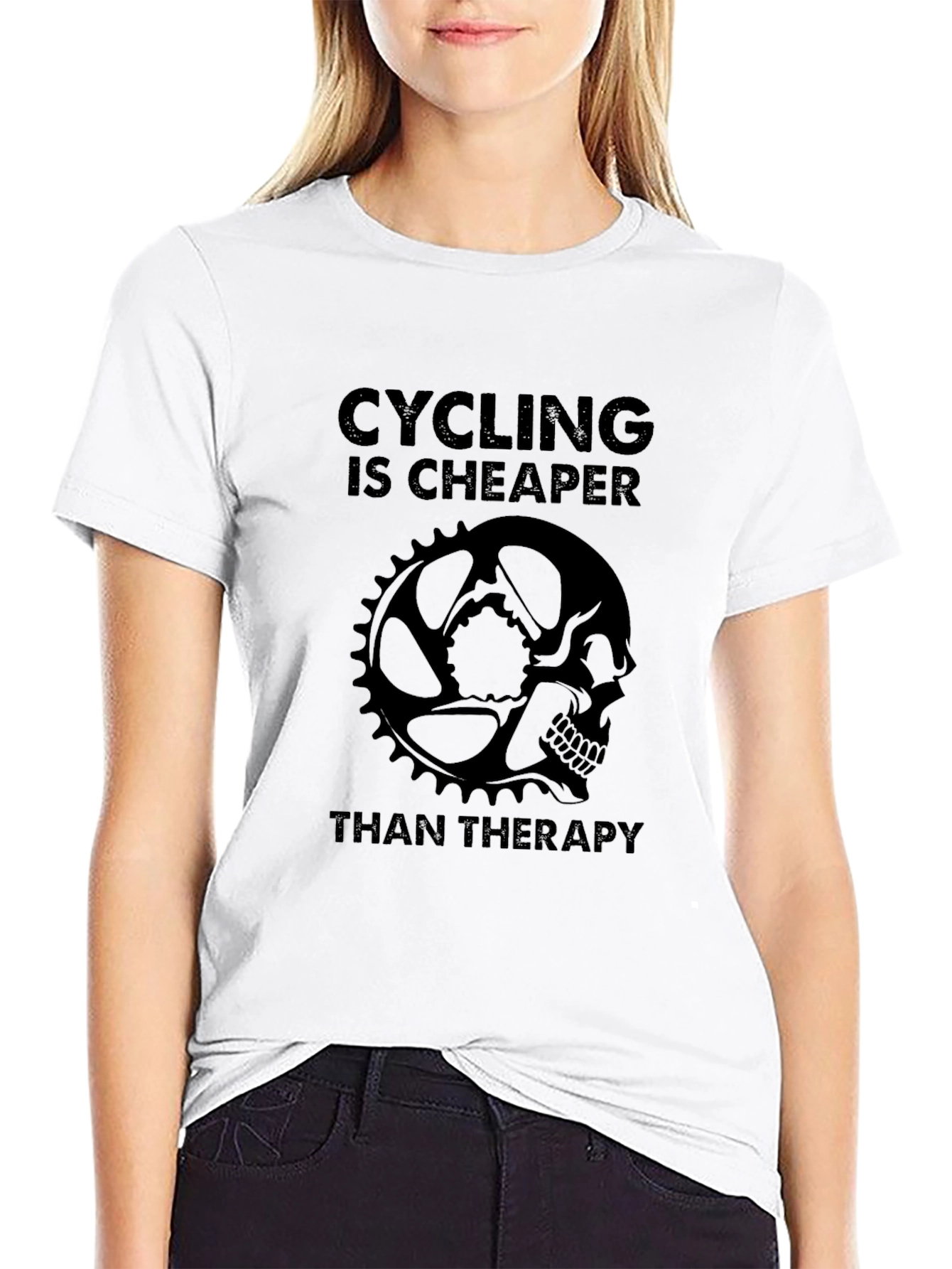 Cycling Therapy Tee - Black Graphic T-Shirt