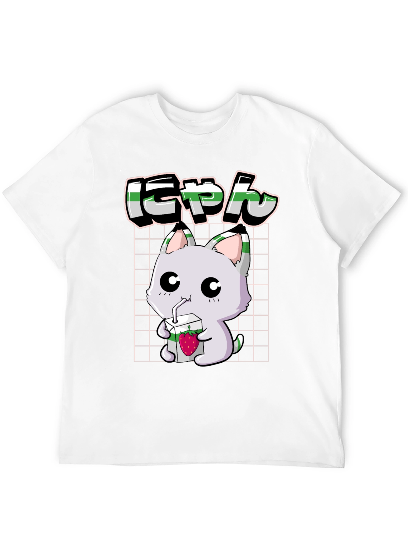 Anime Cat Strawberry Juice T-Shirt