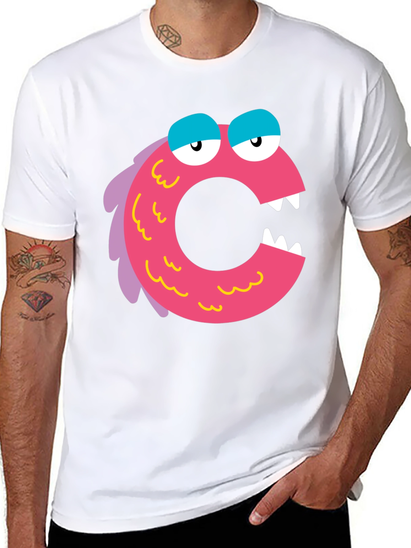 Monster Letter C Black T-Shirt