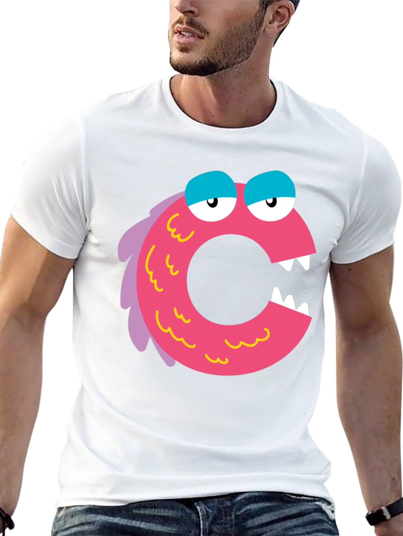 Monster Letter C Black T-Shirt