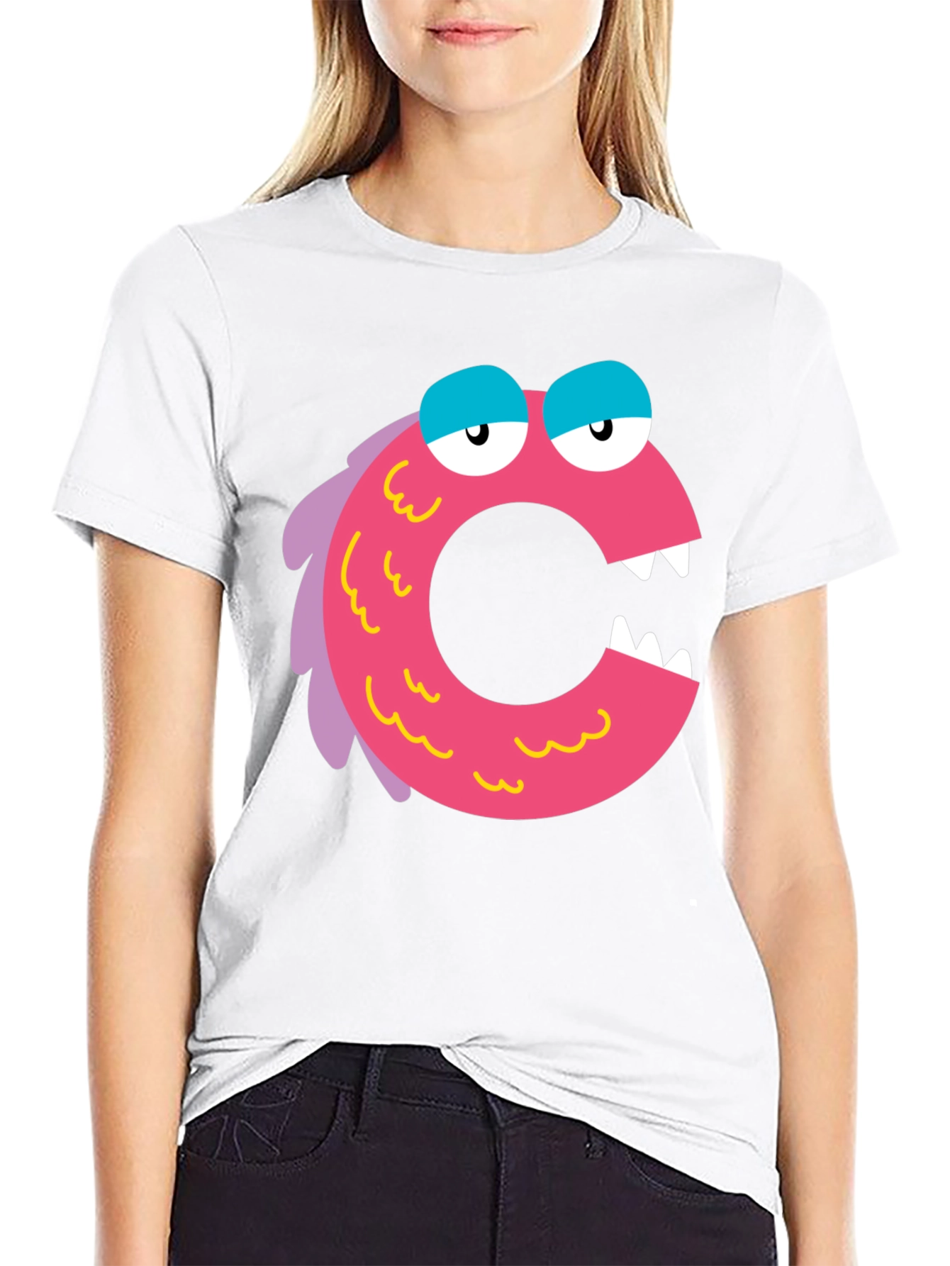 Monster Letter C Black T-Shirt