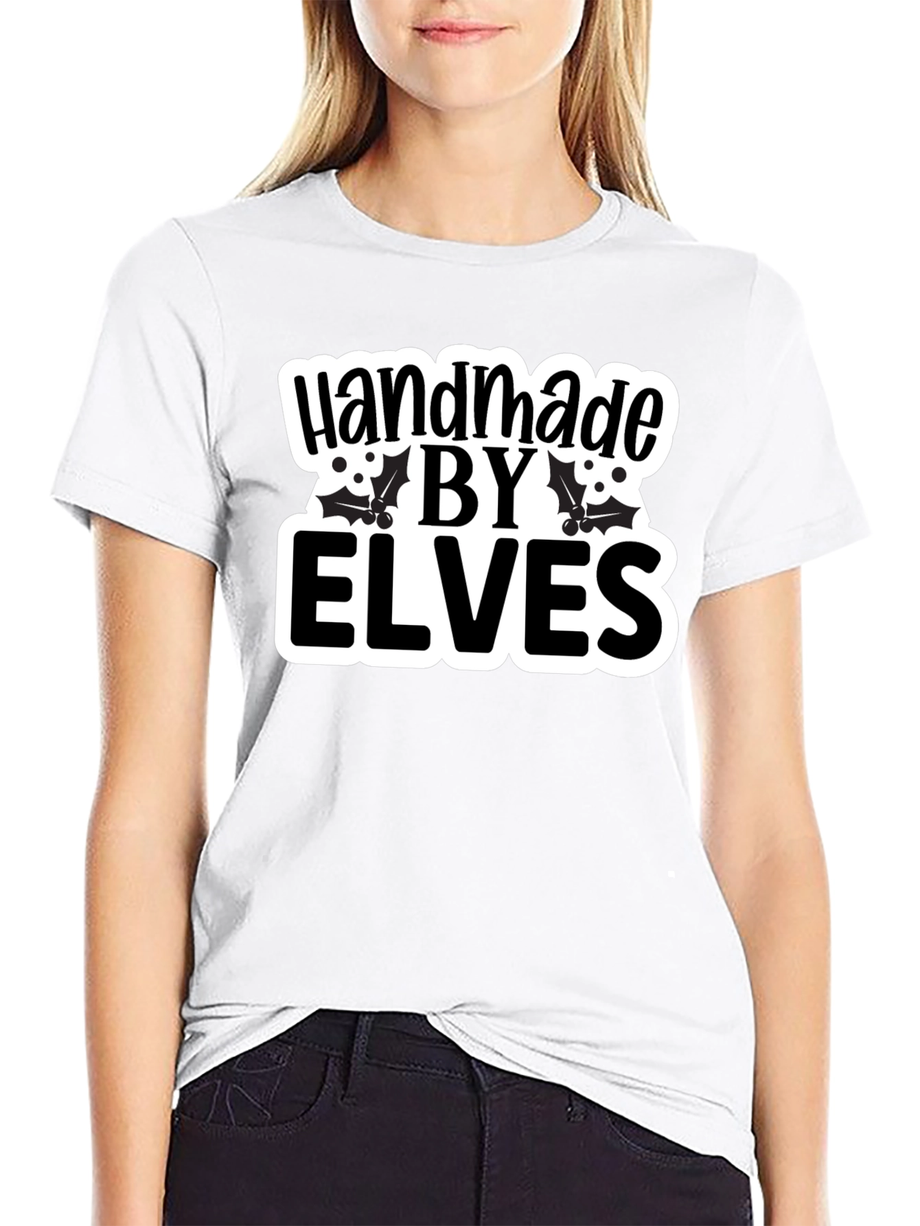 Handmade By Elves Black Holiday T-Shirt