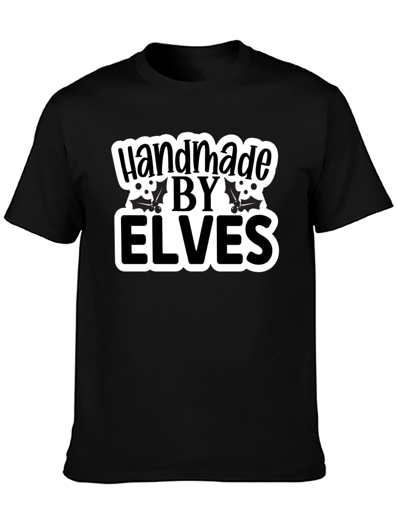 Handmade By Elves Black Holiday T-Shirt